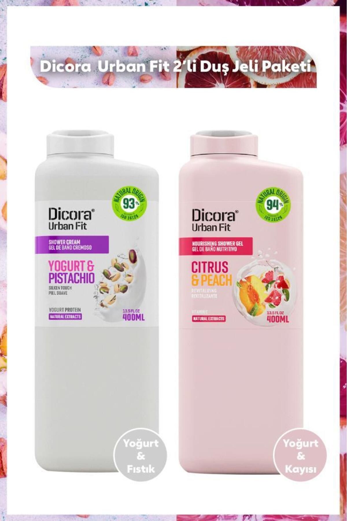 DICORA URBAN FIT Yogurt & Pistachio Fıstık C Vitamini Narenciye & Kayısı Aromalı Duş Jeli Paketi