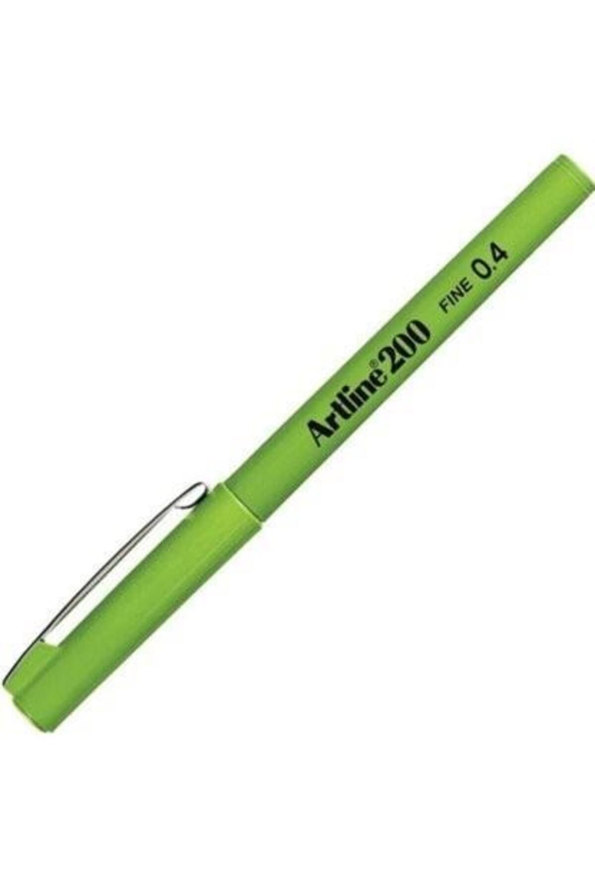 artline 200 Fineliner 0.4mm Keçe Uçlu Kalem Sarımsı Yeşil