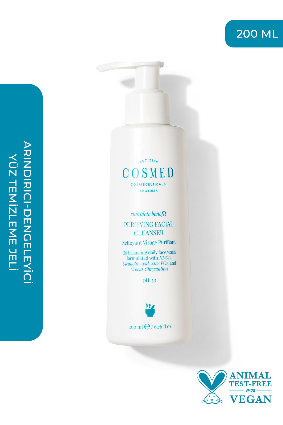 COSMED Complete Benefit Purifying Facial Cleanser/yağlı-akne Eğilimli Ciltlere Jel 200 ml