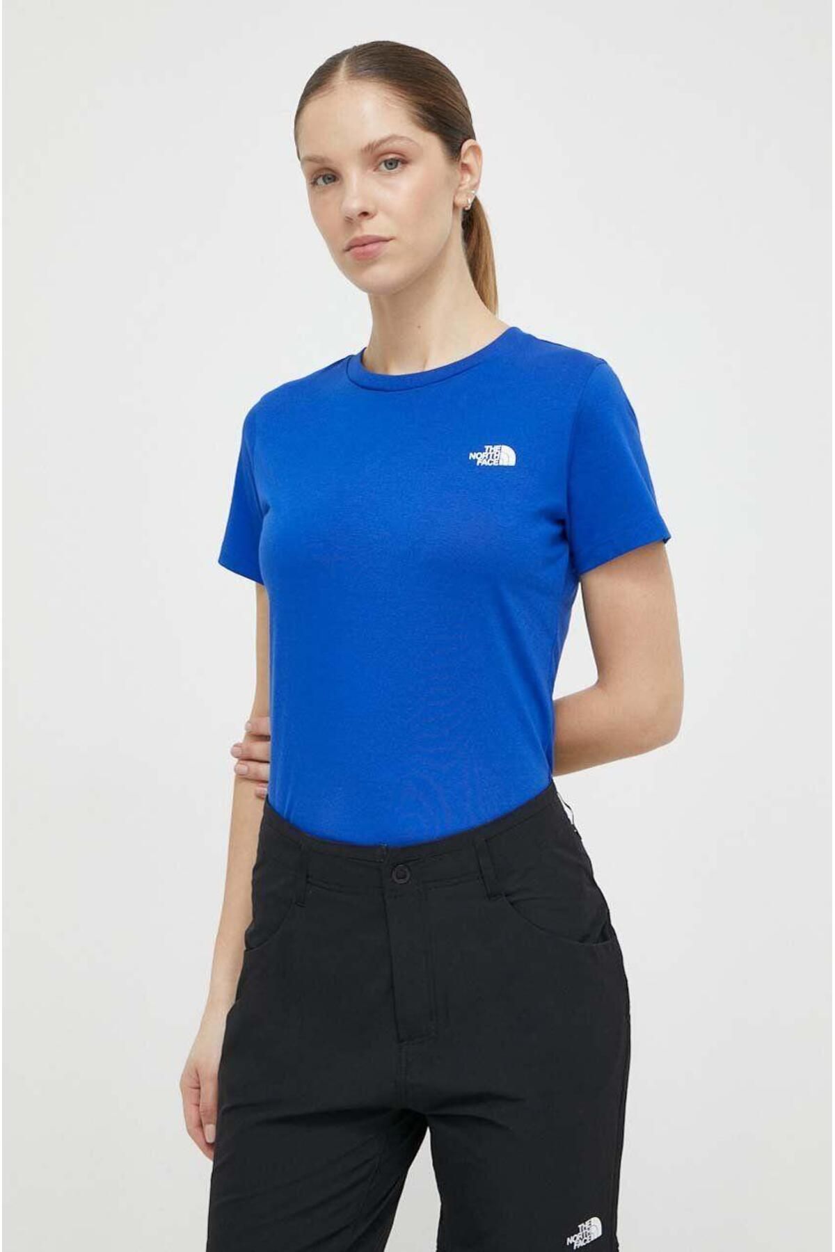 The North Face W S/S SIMPLE DOME SLIM TEE BLUE
