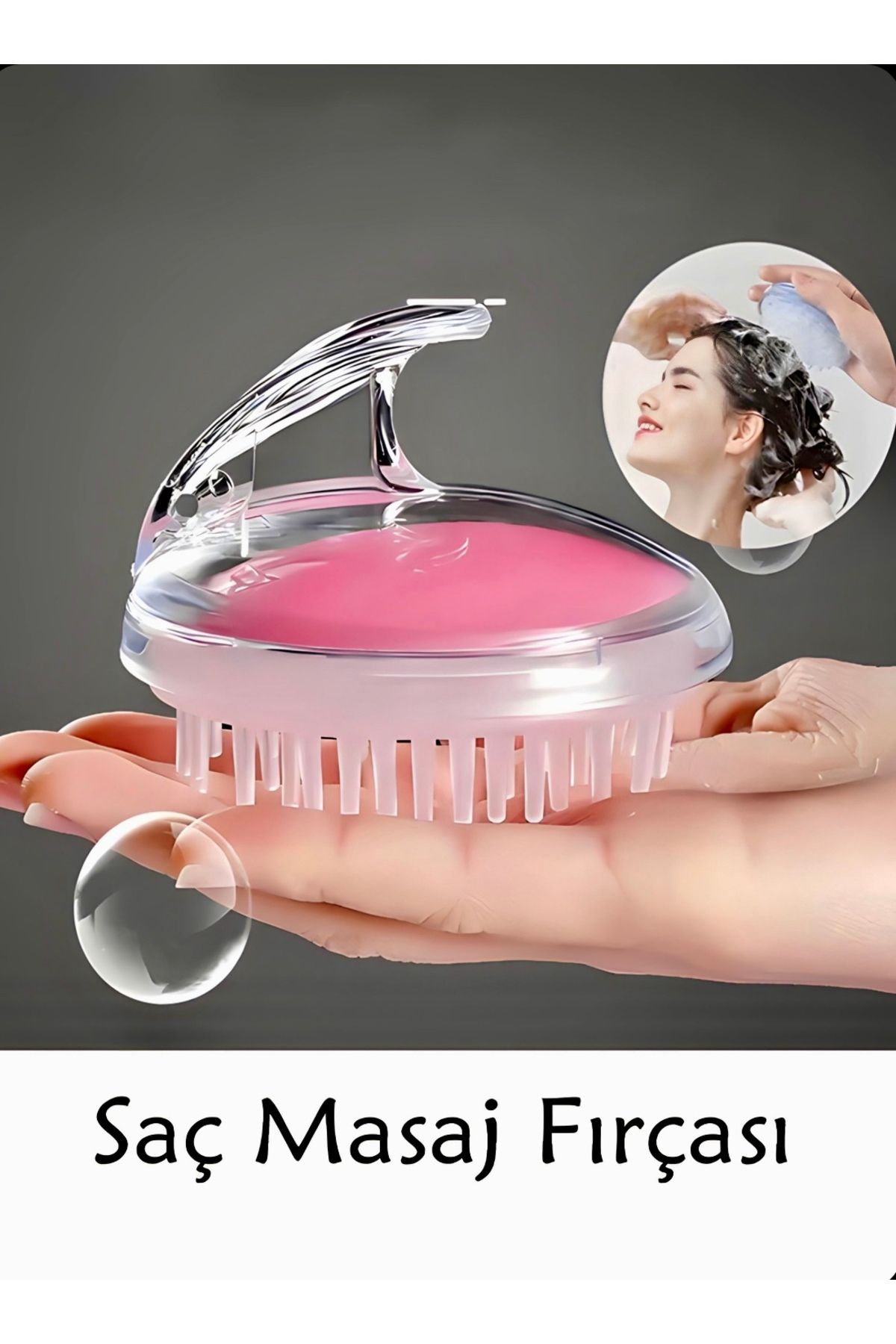 Eli-Ka Home Neon Mor Duş Tarağı Yumuşak Silikon Saç Yıkama Saç Derisi Masaj Tarağı 1 Adet