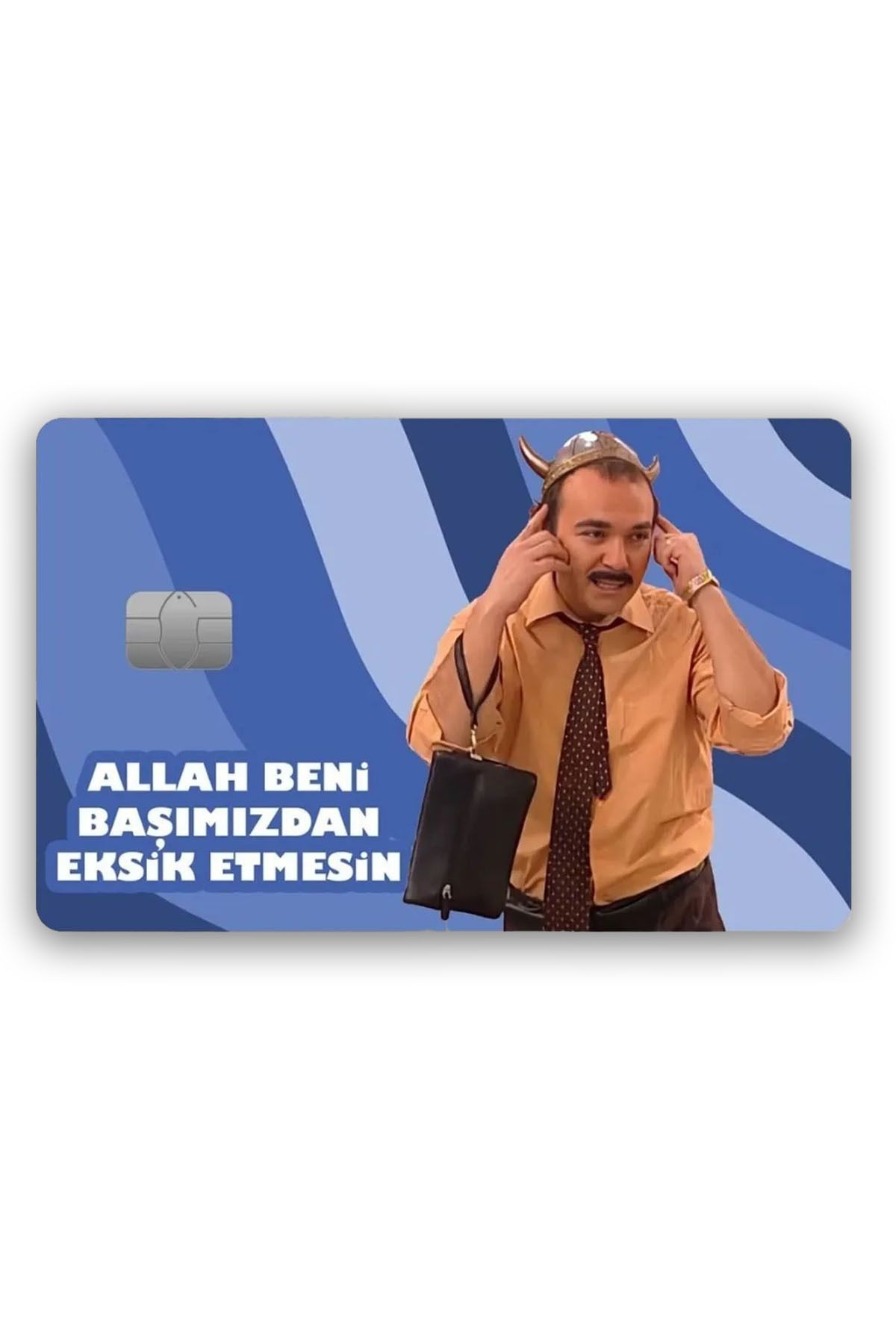 odaburada Burhan Altıntop Allah Beni Başımdan Eksik Etmesin Desenli Kredi Kartı Kaplama & Sticker