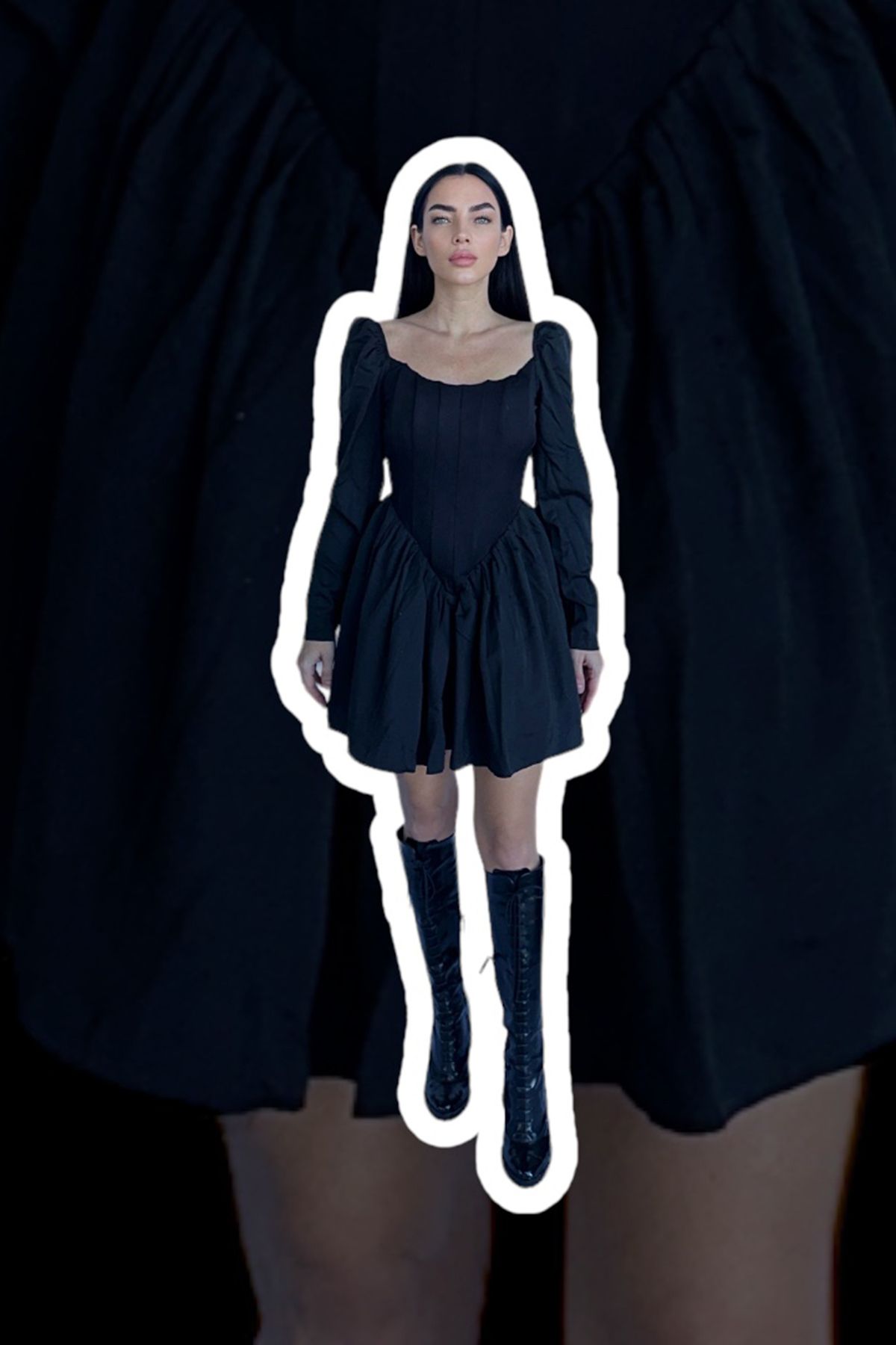 Gigy By Gizem Altıntaş Gotik Mini Elbise