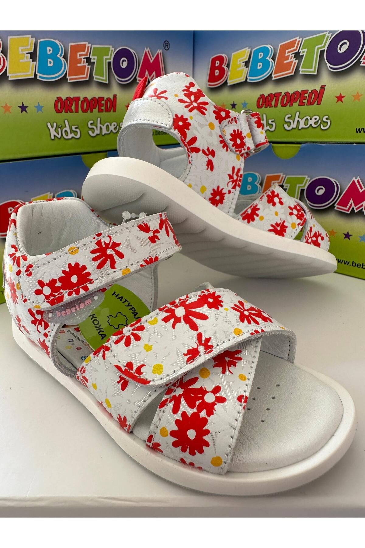 KiddyBO Kız Çocuk Hakiki Deri / Ortopedik / Günlük Yürüyüş Ve Spor Sandalet Ayakkabısı