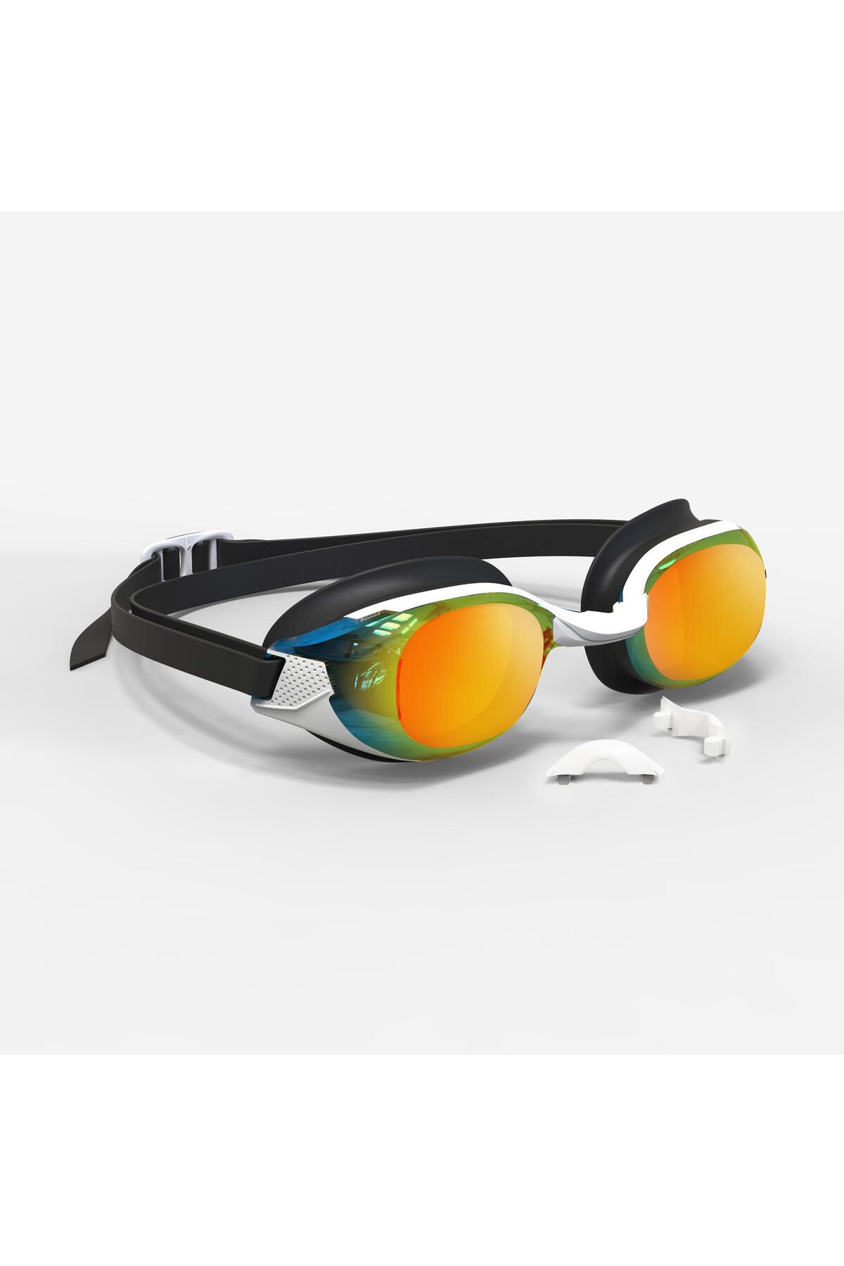 Decathlon Yüzücü Gözlüğü - Standart Boy - Siyah/Turuncu - Aynalı Camlar - BFIT