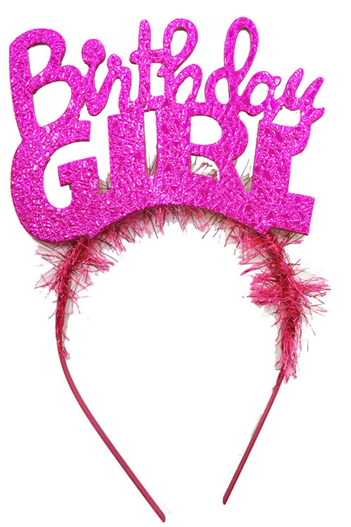 Samur Birthday Girl Yazılı Fuşya Renk Parti Kızı Doğum Günü Tacı