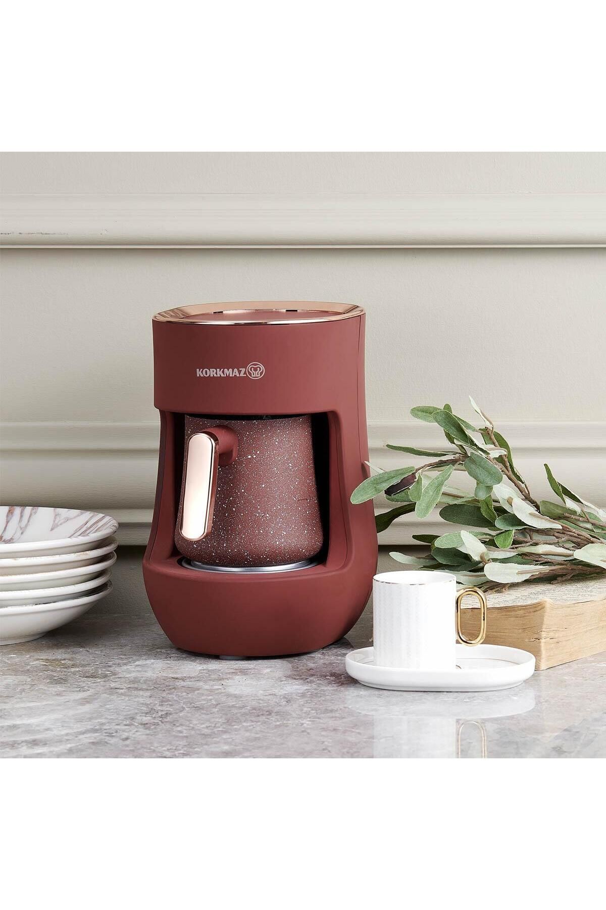 KORKMAZ Granit Sütlü Kahve Makinesi Kiremit