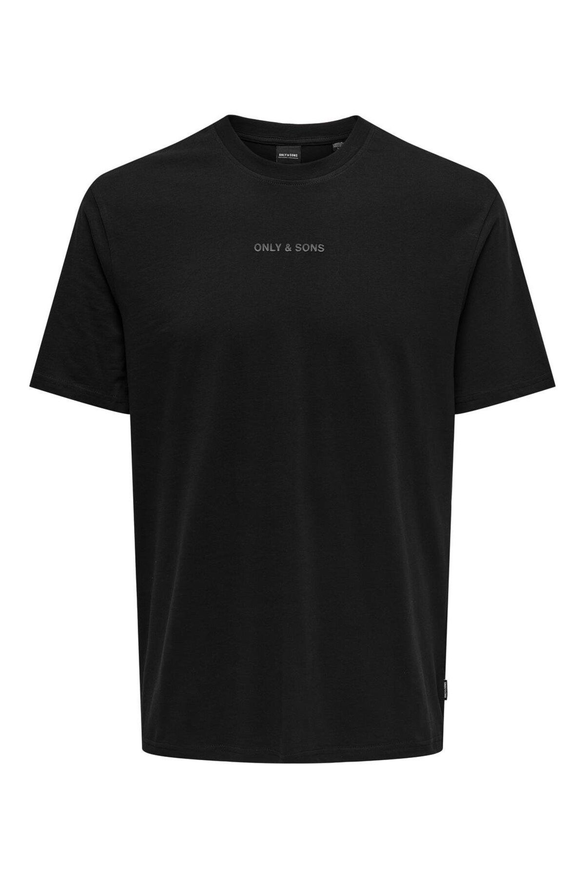 Only 22028147 Only & Sons Onslevı Lıfe Reg Text Ss Tee Noos Erkek T-Shirt Black
