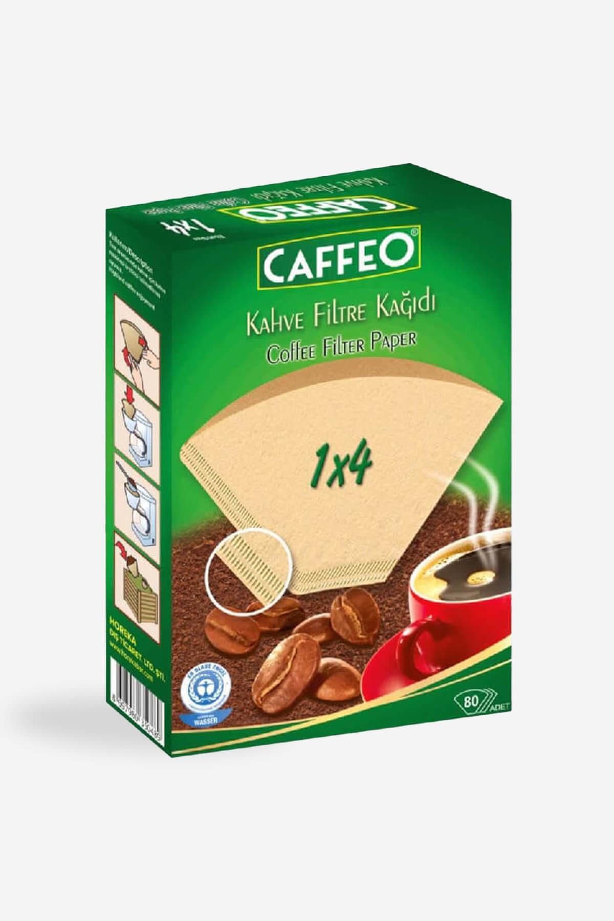 Caffeo Kahve Filtre Kağıdı 1x4 80 Adet | Ağartılmamış Doğal Kağıt