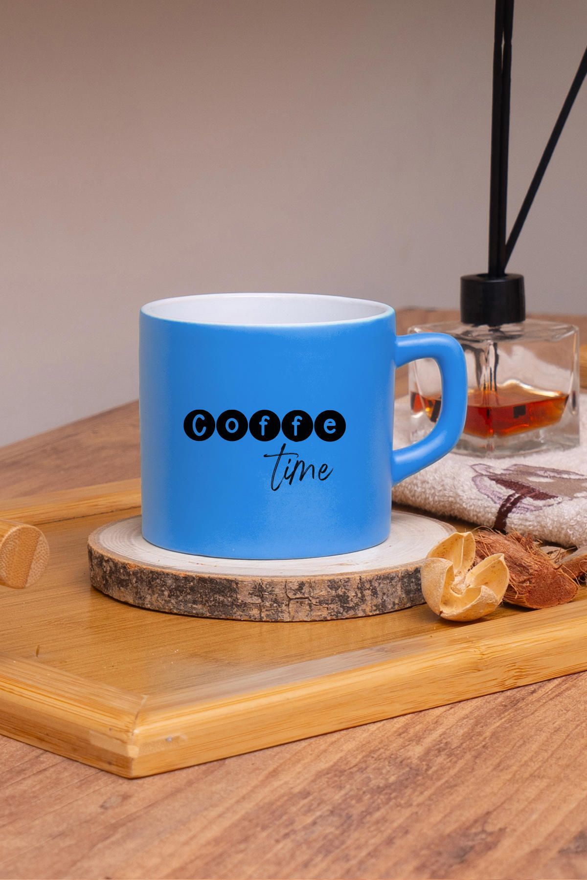 Seraclass Coffe Time Tasarım Mavi Nescafe Fincanı
