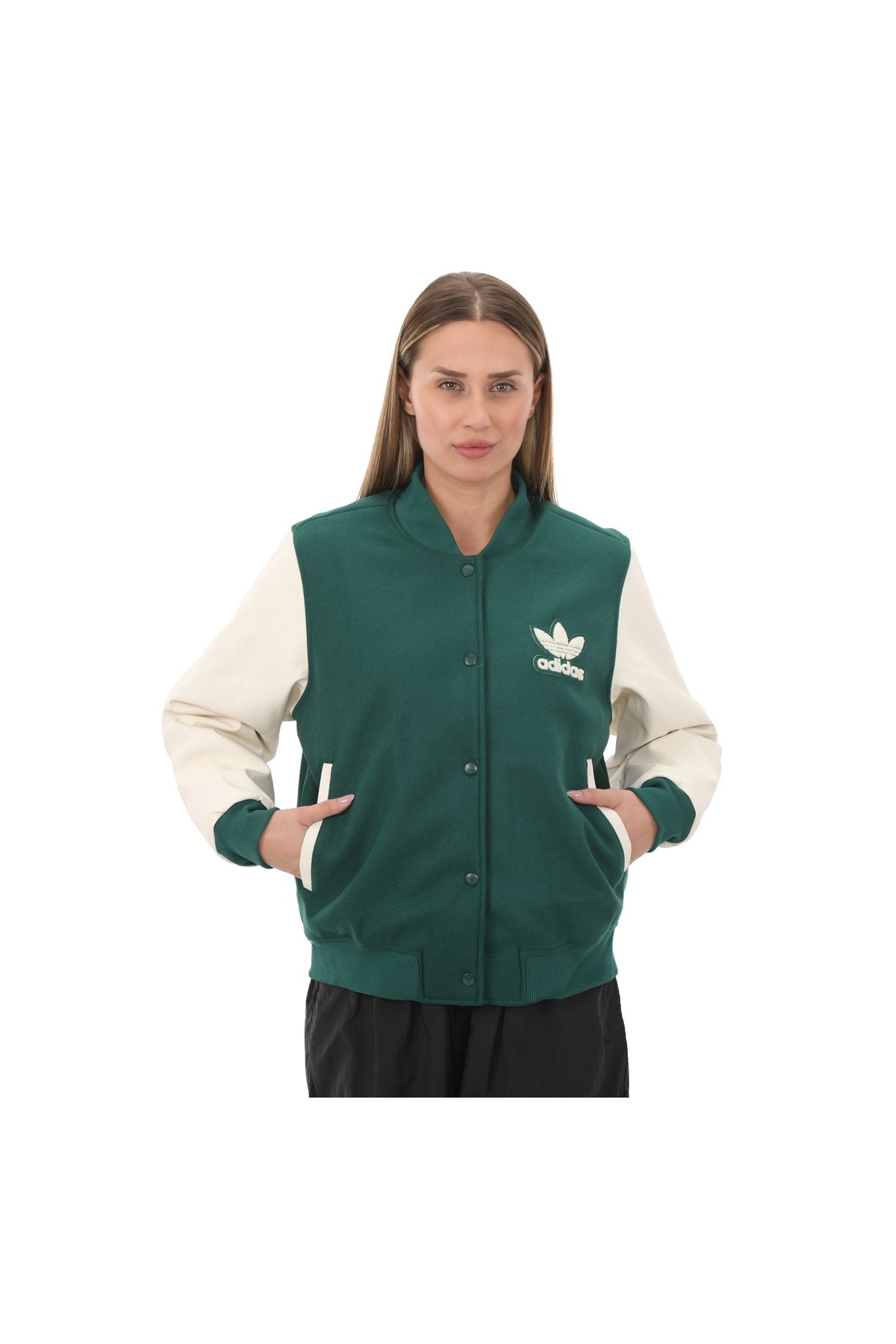 adidas IT7826-K adidas Vrct Jacket         O Kadın Ceket Yeşil