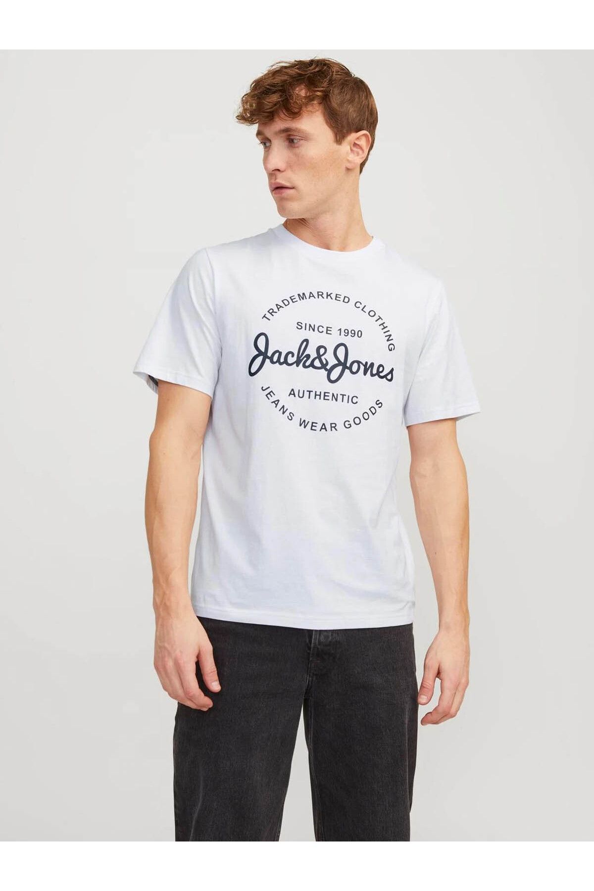 Jack & Jones Erkek T-shirt Beyaz 12247972