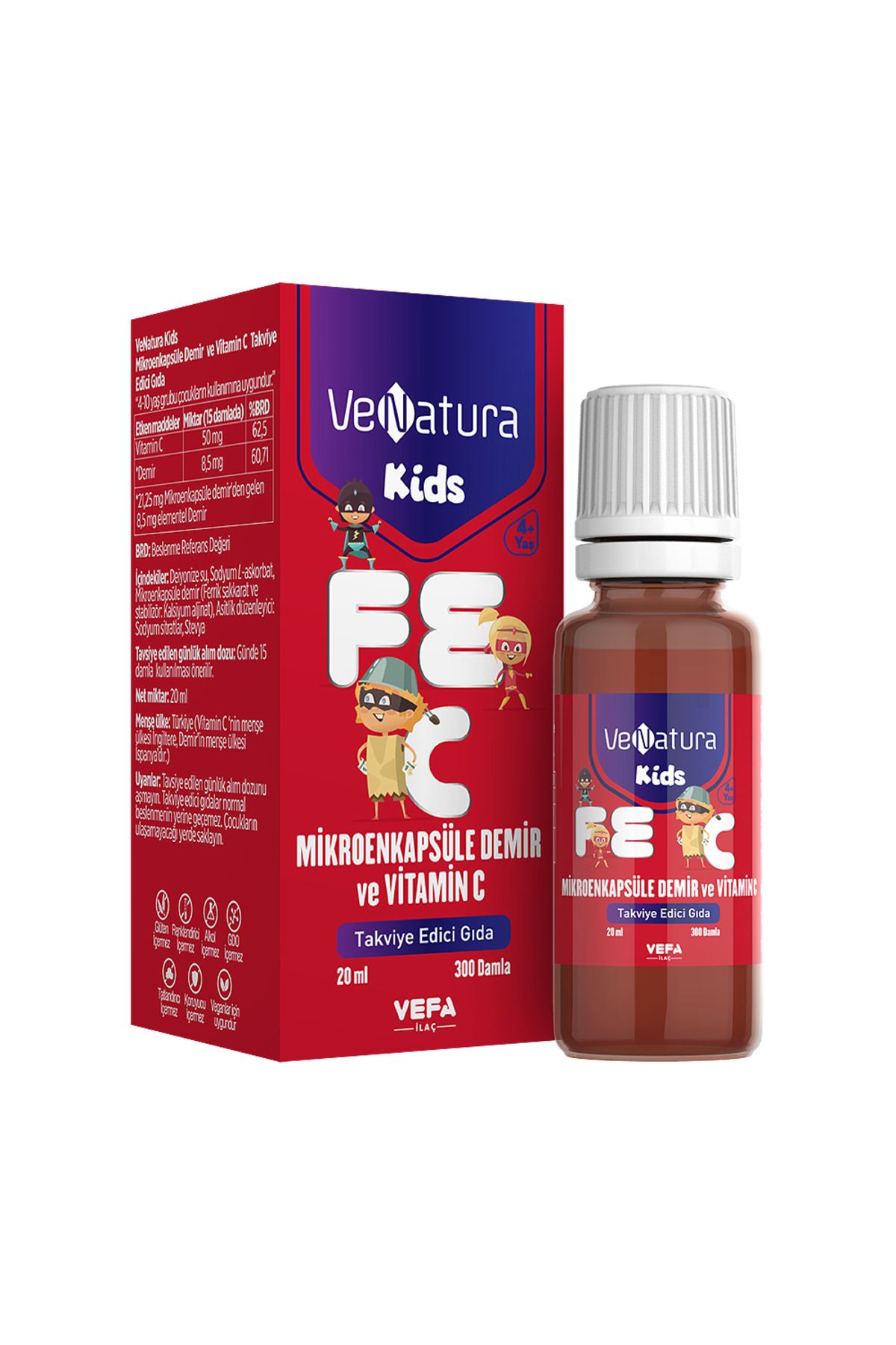 Venatura Kids Mikroenkapsüle Demir Ve Vitamin C 20ml Damla