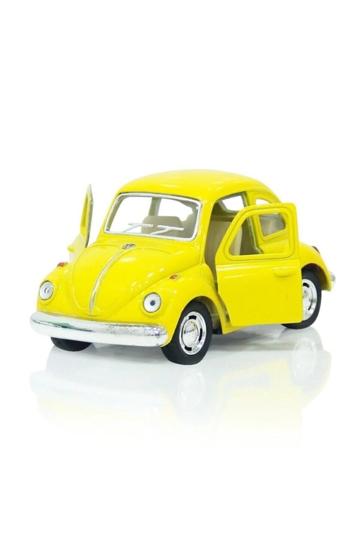 Brother Toys Volkswagen Sarı Metal Mini Vosvos Çek Bırak Kapıları Açılabilen Oyuncak Araba