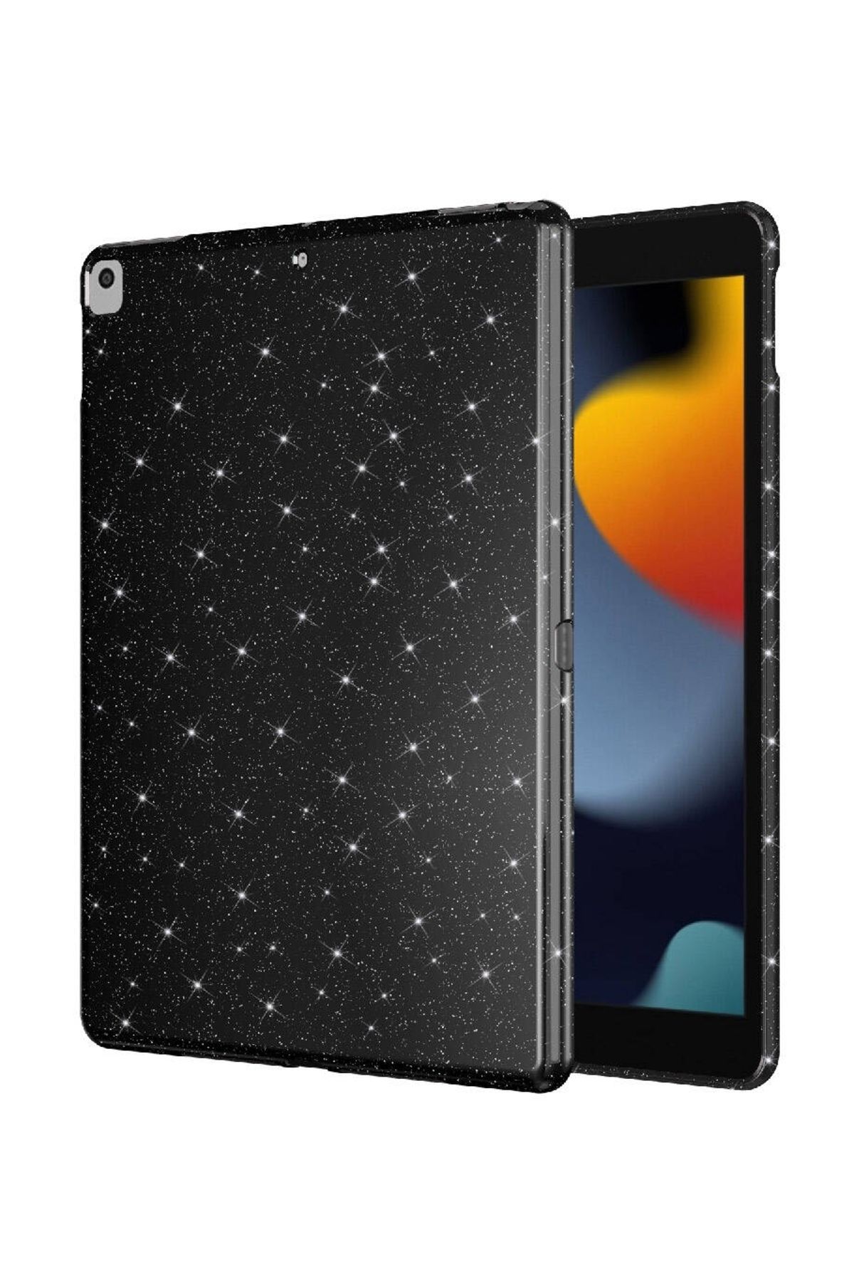 Mobilcadde iPad Pro 10.5 7.Nesil Simli Siyah Silikon Kılıf Uyumlu