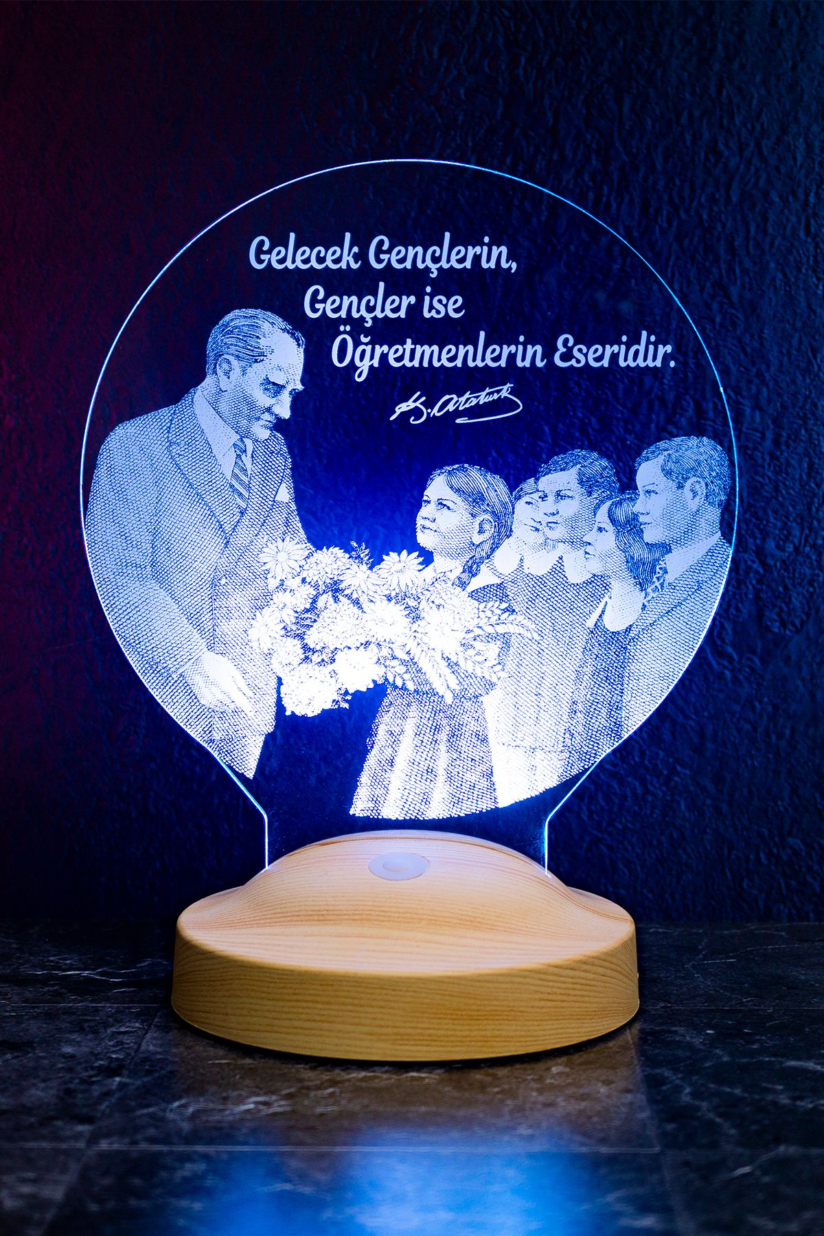 SEVGİLAMBASI Baş Öğretmen Mustafa Kemal Atatürk Ve Öğrenciler, Öğretmene Hediye Atatürk Sözleri Led Lamba