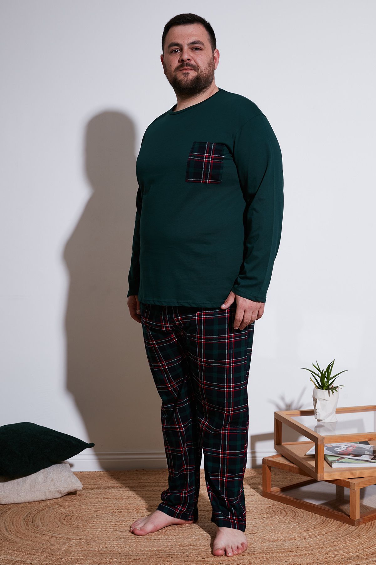 Buratti Pamuklu Regular Fit Büyük Beden Pijama Takımı Erkek PİJAMA TAKIMI 6572001B