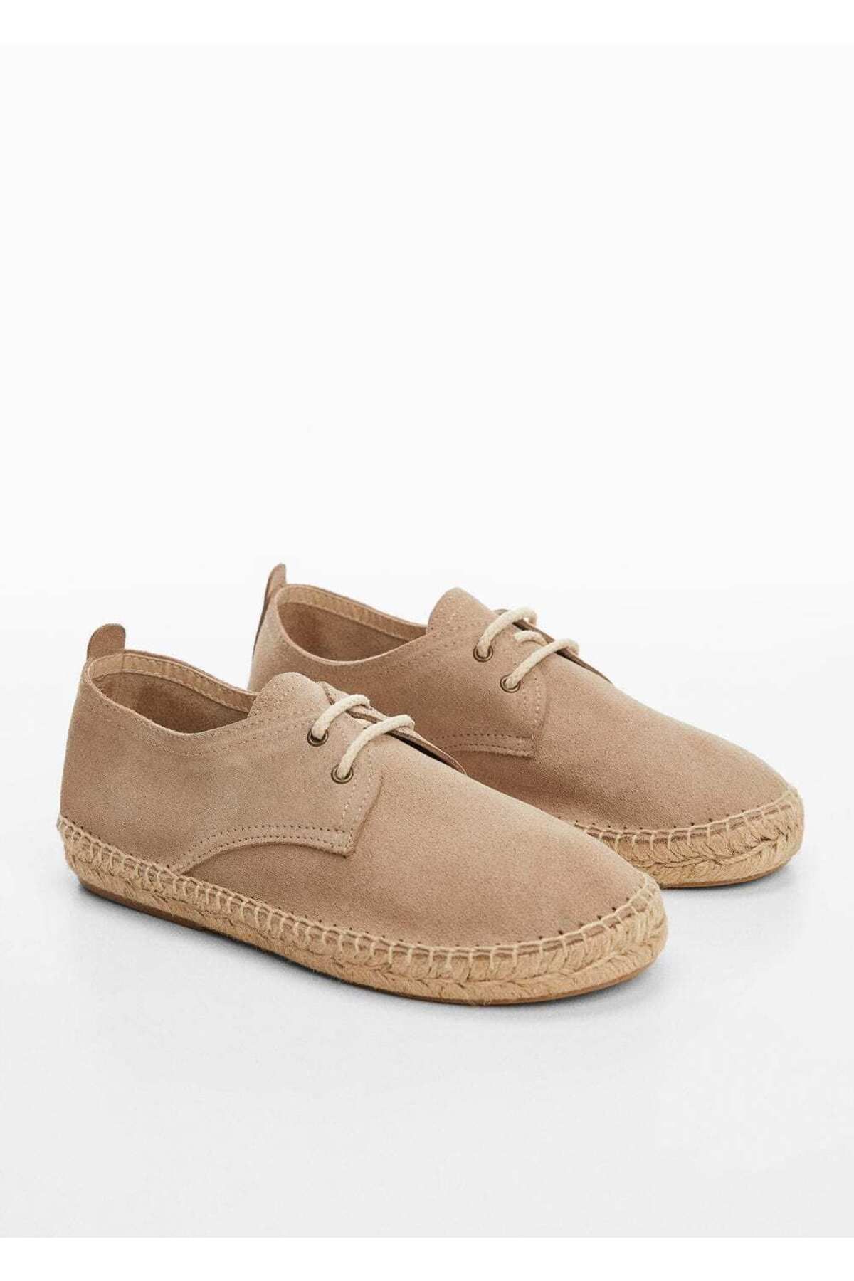 MANGO Kids Bağcıklı süet espadril