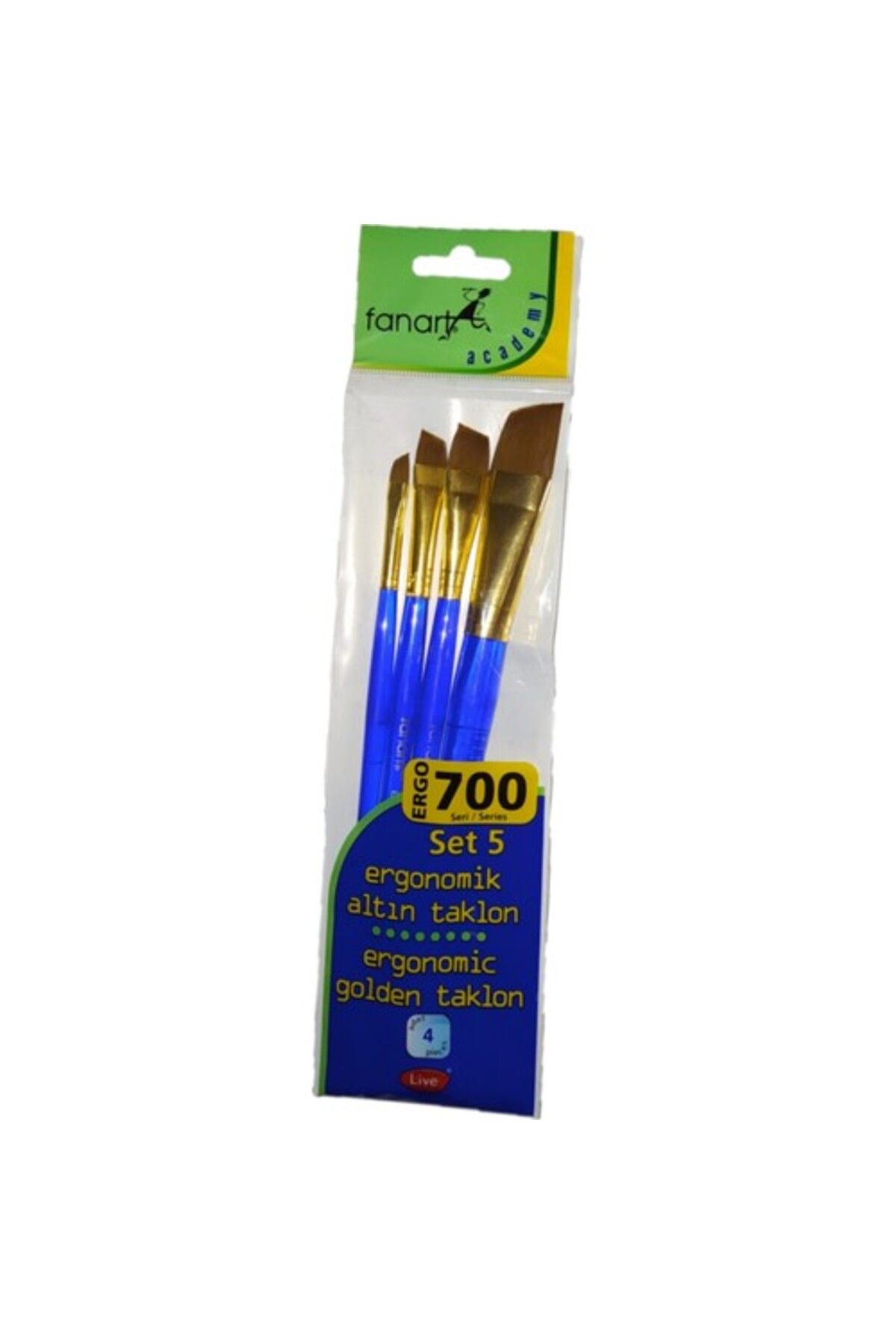 Fanart 700 Serisi Ergonomik Altın 4'lü Fırça Seti - Set-5