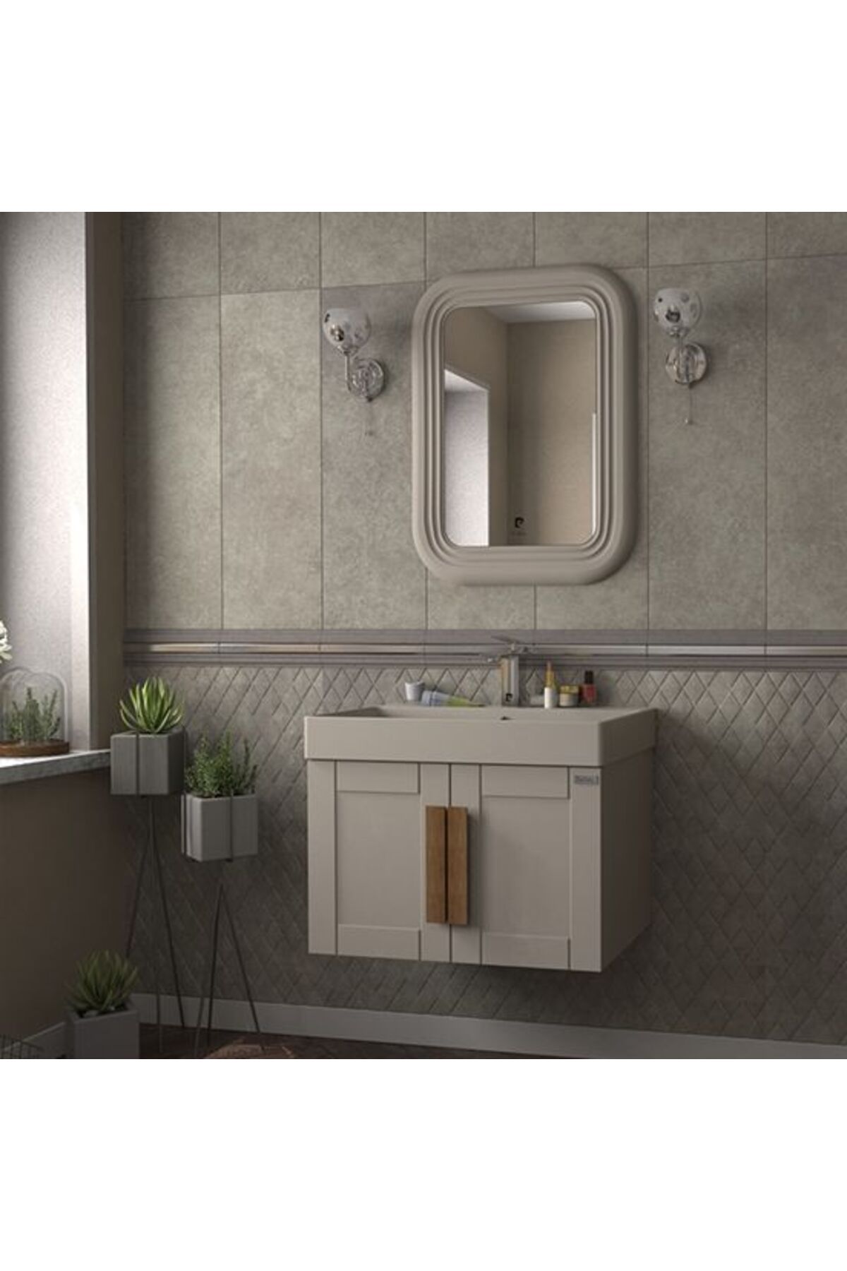 Pierre Cardin Pio 70 Cm Matt Mocha Banyo Dolabı Ahşap Kulplu