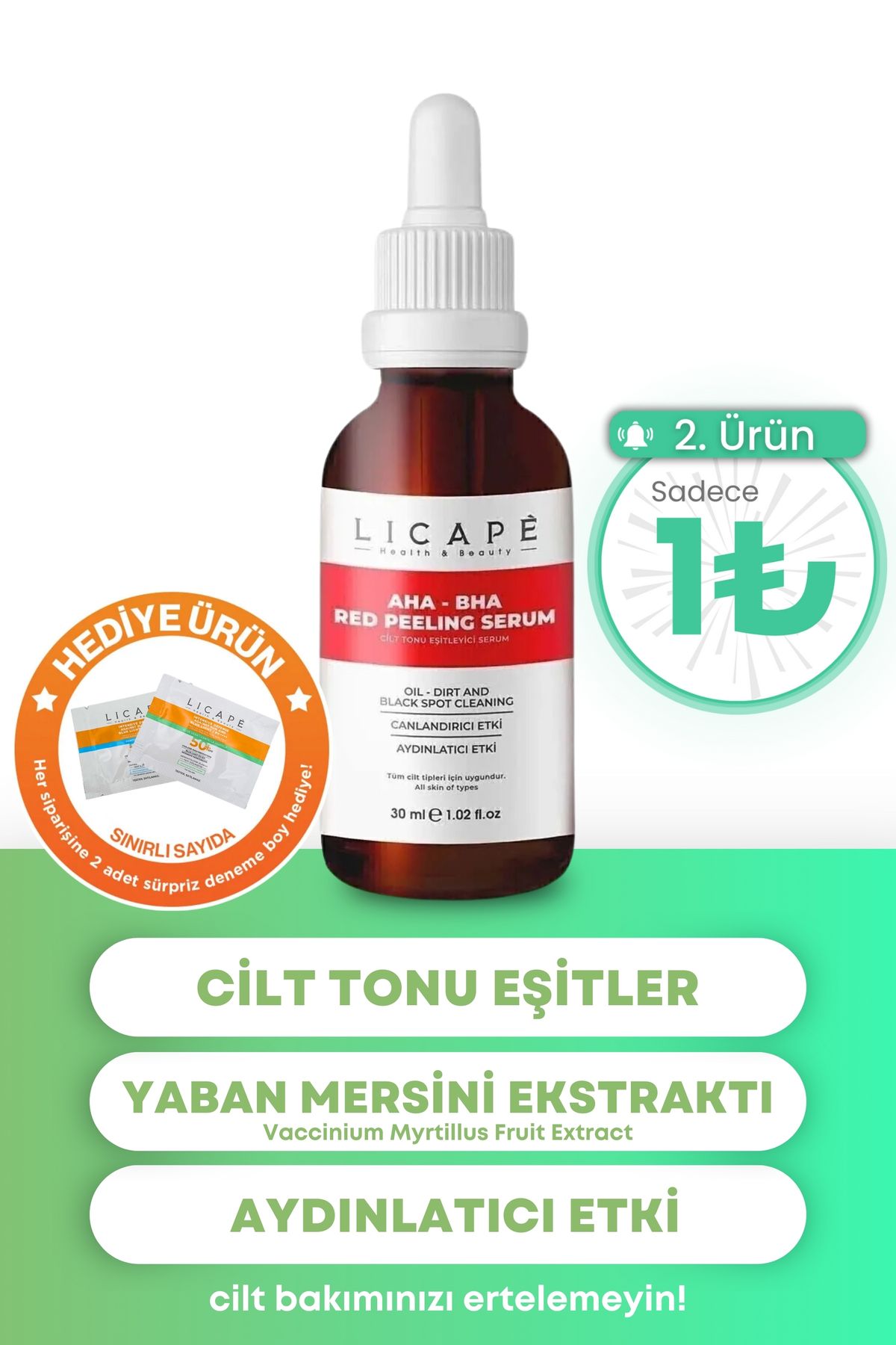 Licape Cilt Canlandırıcı %10 Aha - %2 Bha Red Peeling Serum