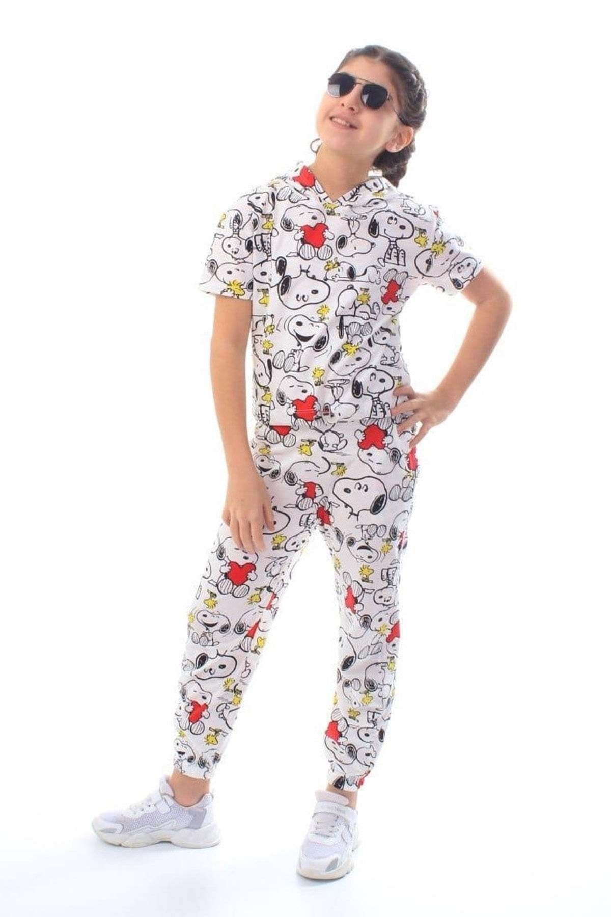 Mnk Yazlık Kısa Kol Kız Çocuk Pijama Kirmizi