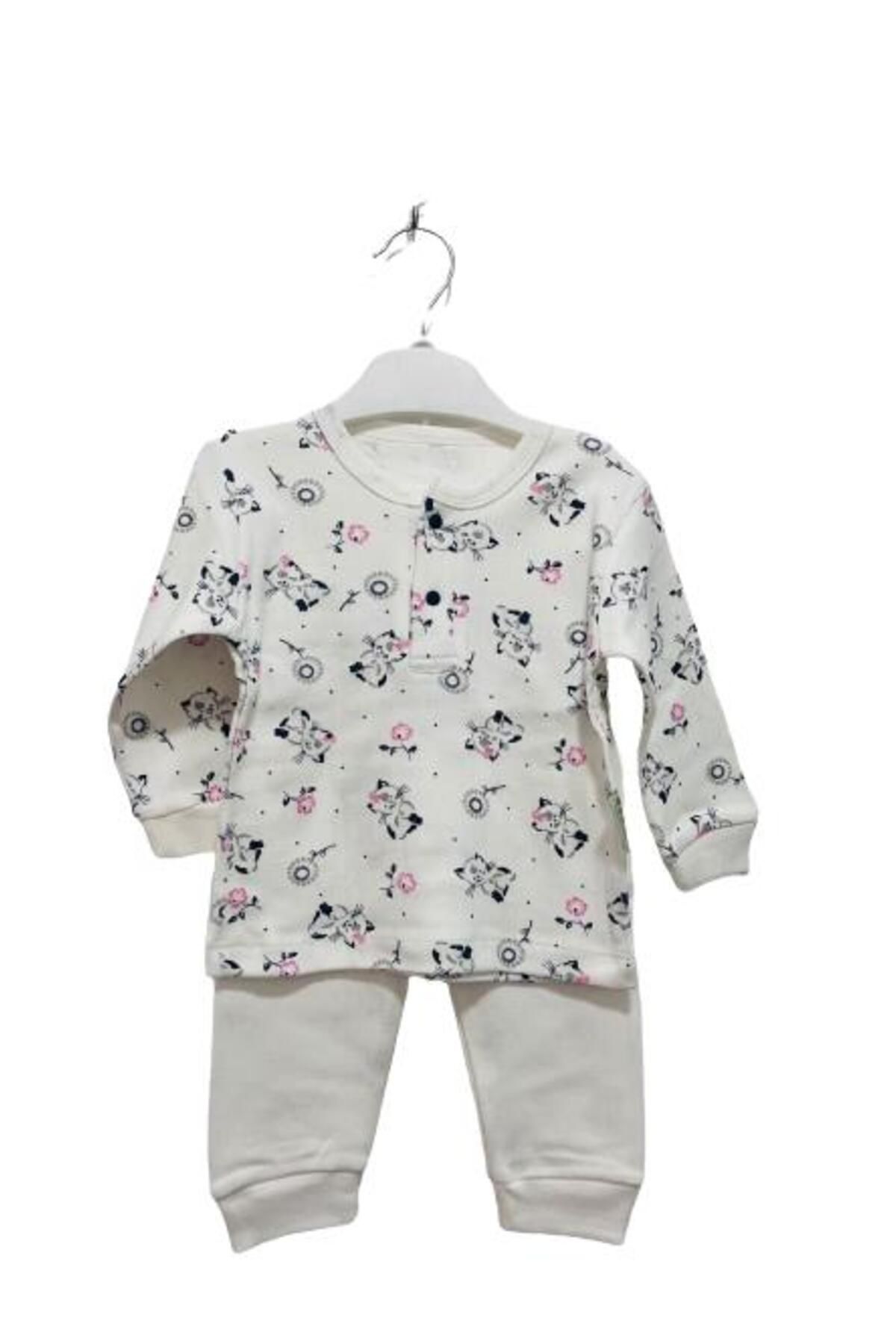 Uğur Böceği Çocuk Dünyası uğurböceğiçocuk Çıtçıt Düğmeli Desenli Alt Üst Takım Çocuk Pijama Takım