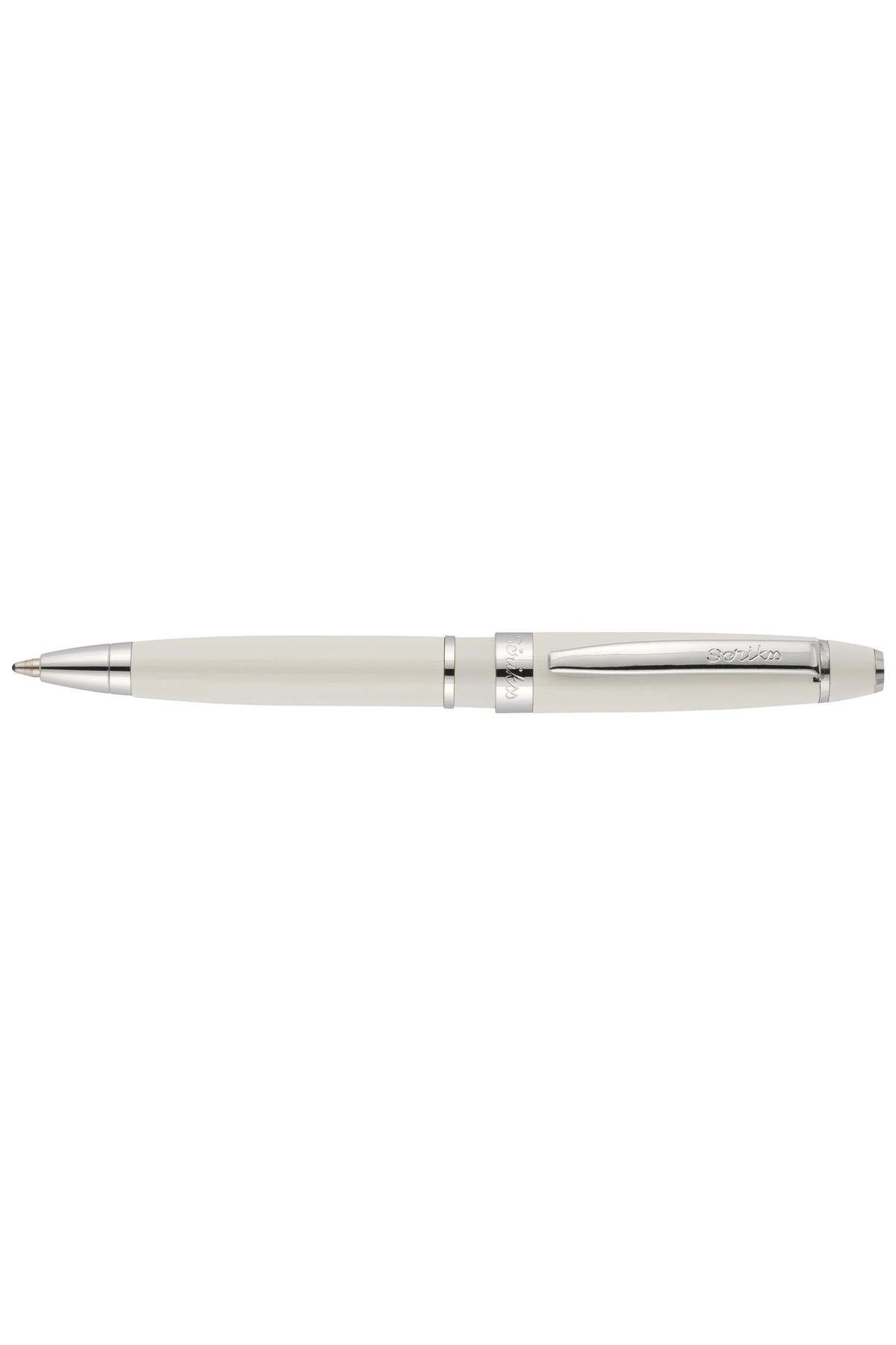Scrikss Mini Pen Tükenmez Kalem Inci Beyazı, Şeffaf Ambalaj