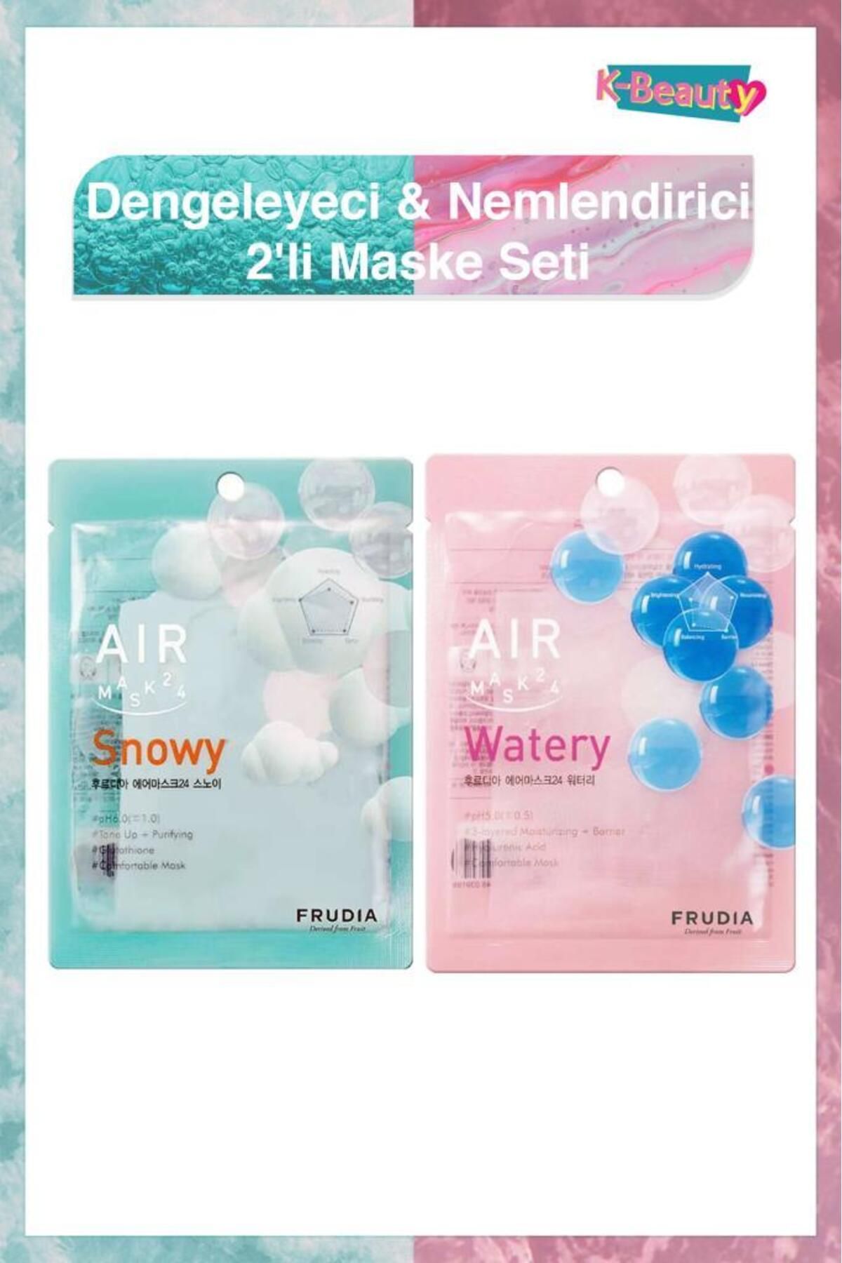 Frudia Aiır Snowy Maske + Air Watery Maske 2'li Set