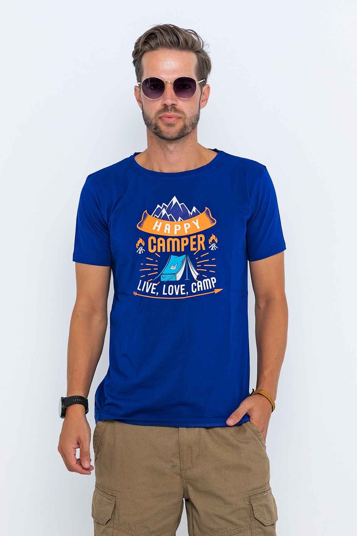 XCLSV SPORT Happy Camper Baskılı Kamp Tişörtü