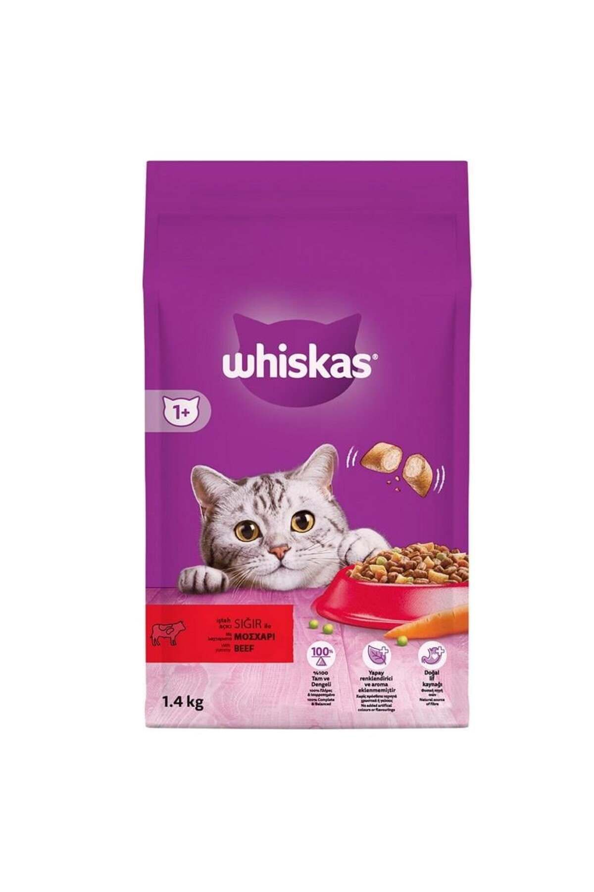 Whiskas Biftekli Ciğerli Kuru Kedi Maması 1,4 Kg