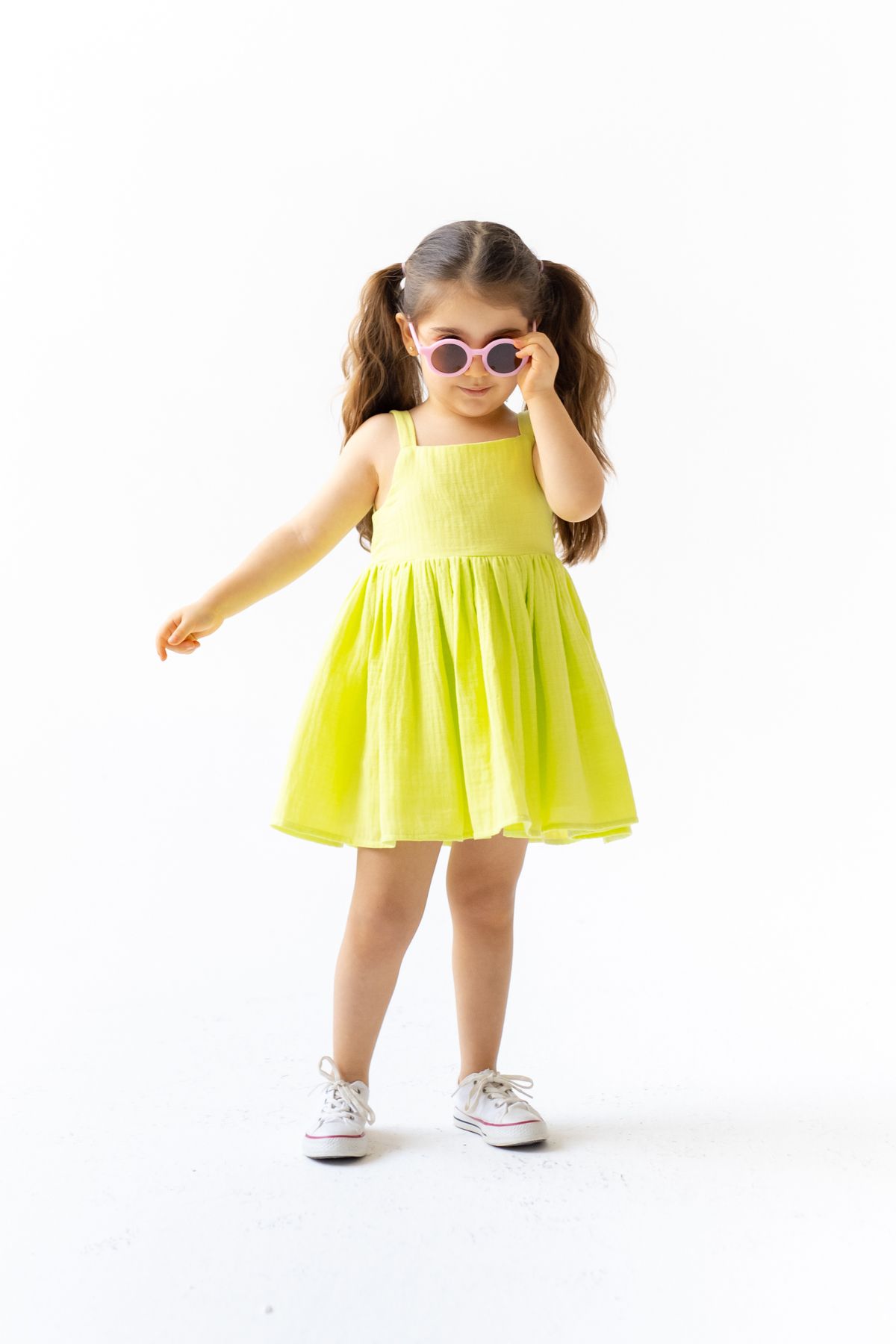 Pixy Love Limon Yeşili Kız Çocuk Elbise Dollcake