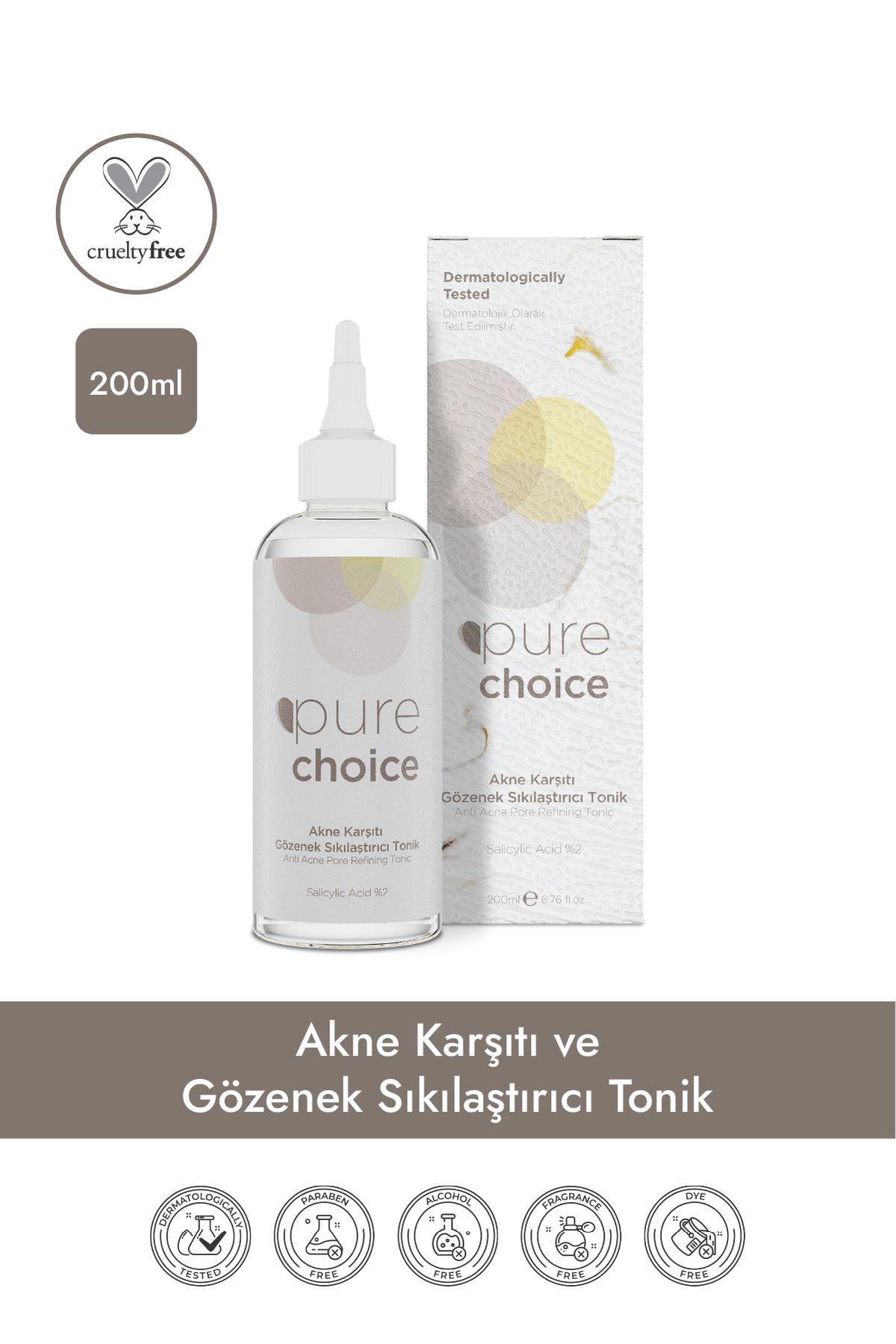 Pure Choice Akne Karşıtı Gözenek Sıkılaştırıcı Tonik 200 ml