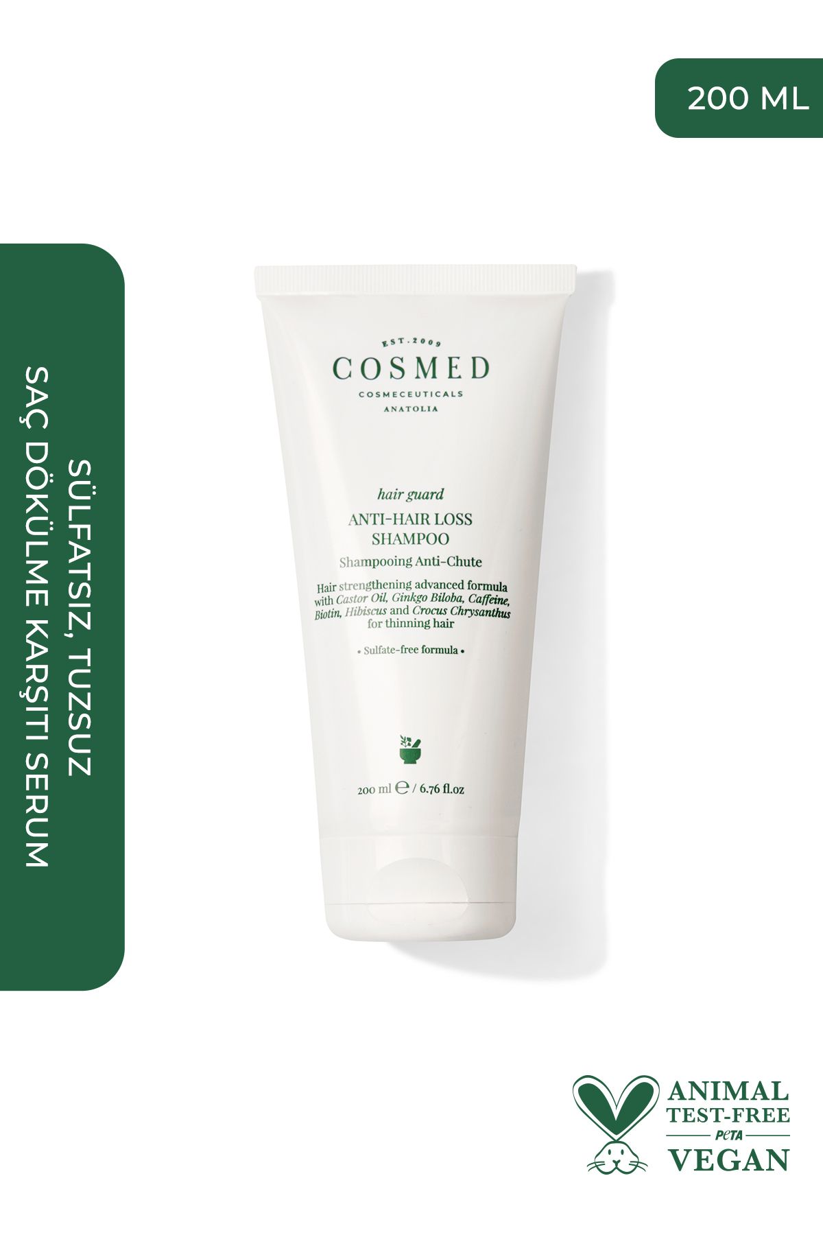 COSMED Hair Guard Anti Hair Loss Shampoo - Sülfatsız, Tuzsuz Saç Dökülmesine Karşı Şampuan 200 Ml