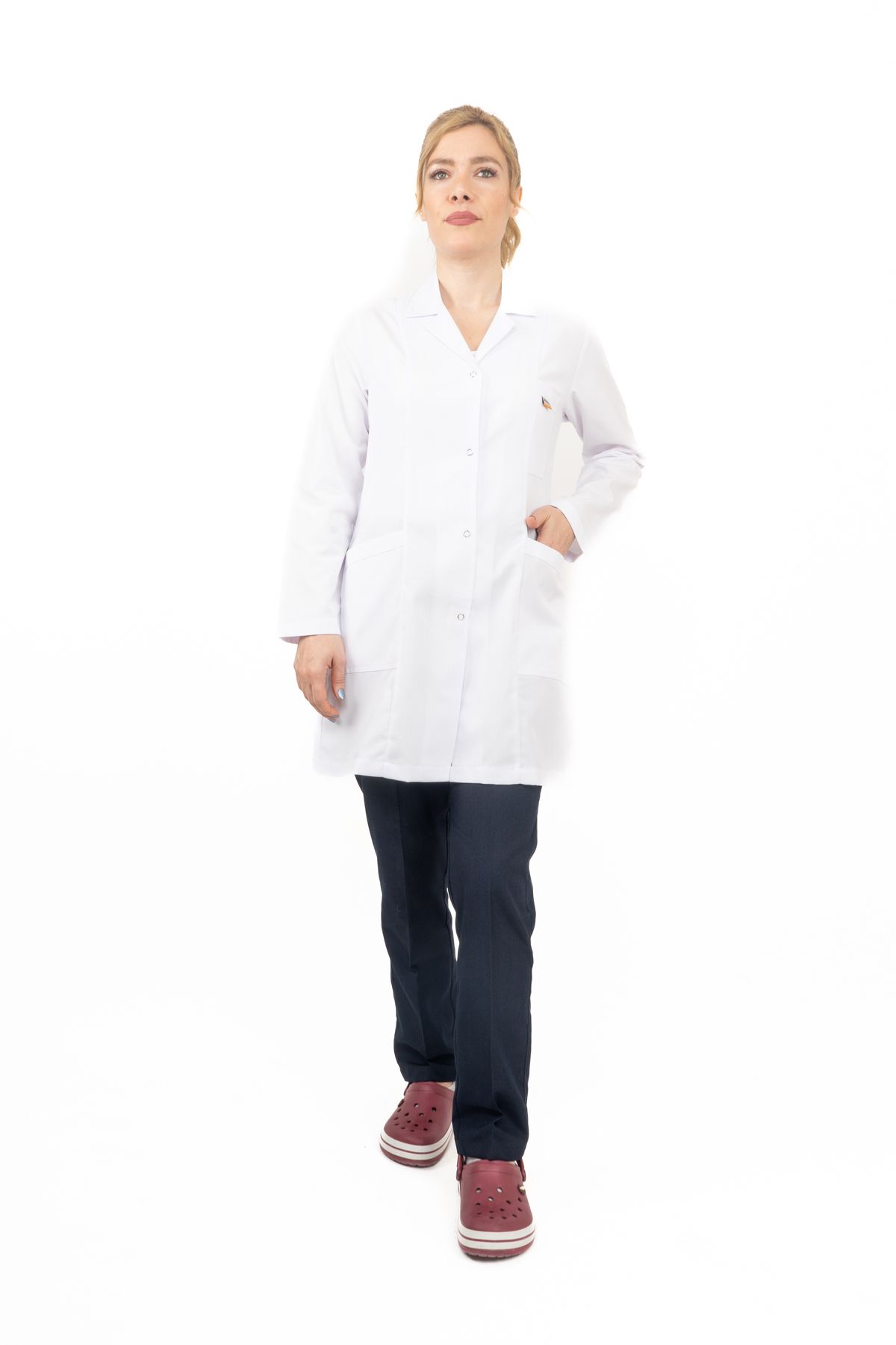 ZENAPRON Kadın Gömlek Yaka Orta Boy Doktor - Öğretmen Önlüğü
