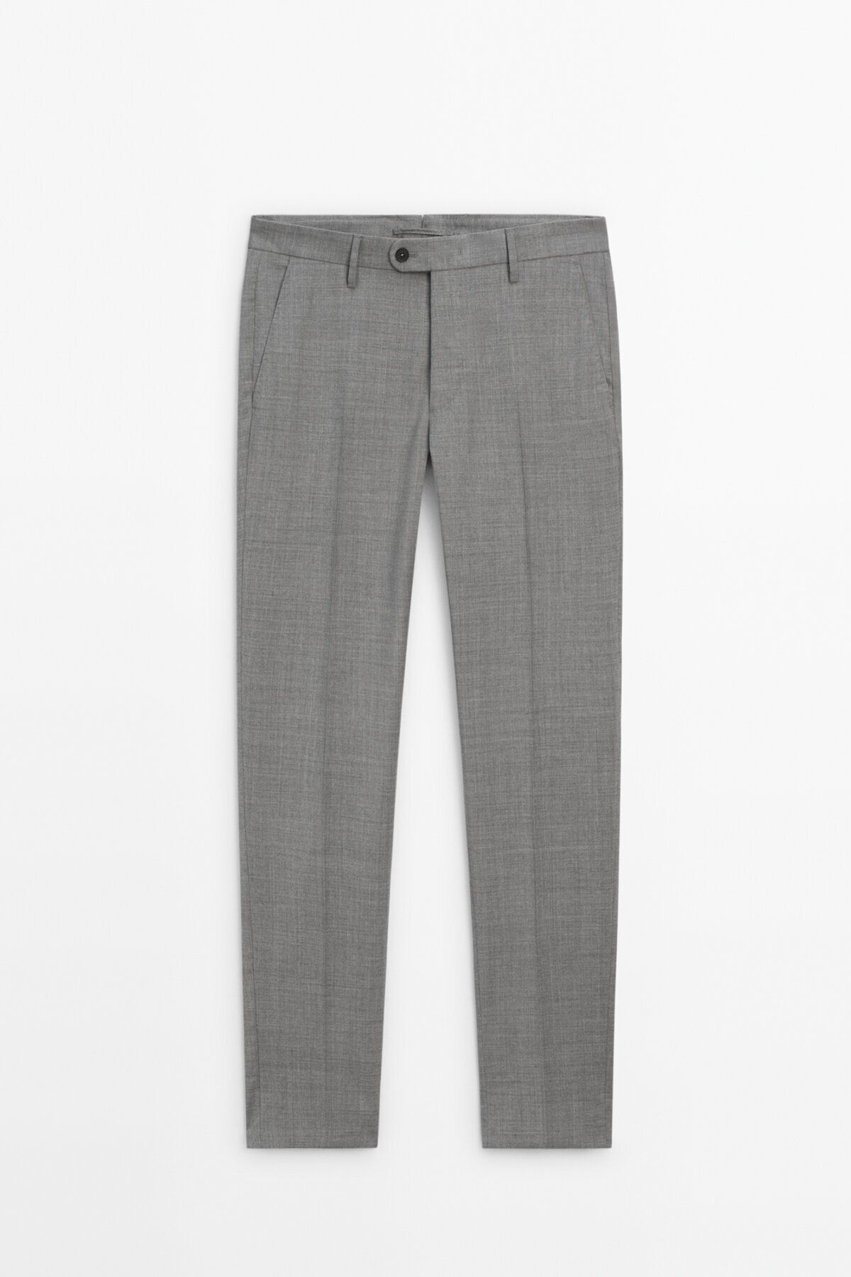 Massimo Dutti Gri %100 yün klasik pantolon