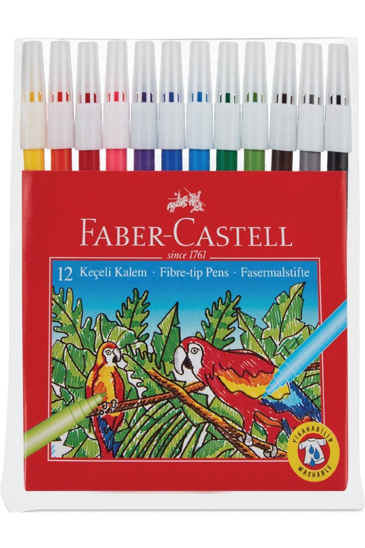 Faber Castell Keçeli Kalem 12 Renk. Yıkanabilir