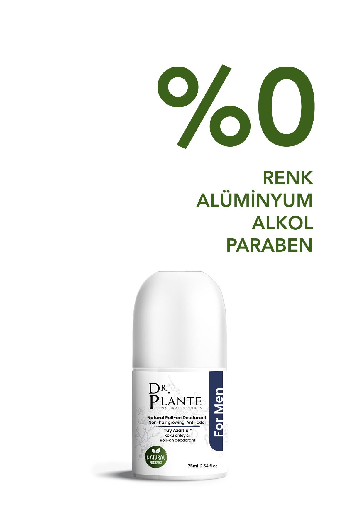 Dr. Plante Dr.Plante Doğal Tüy Azaltıcı Roll-on deodorant 75ml ERKEK