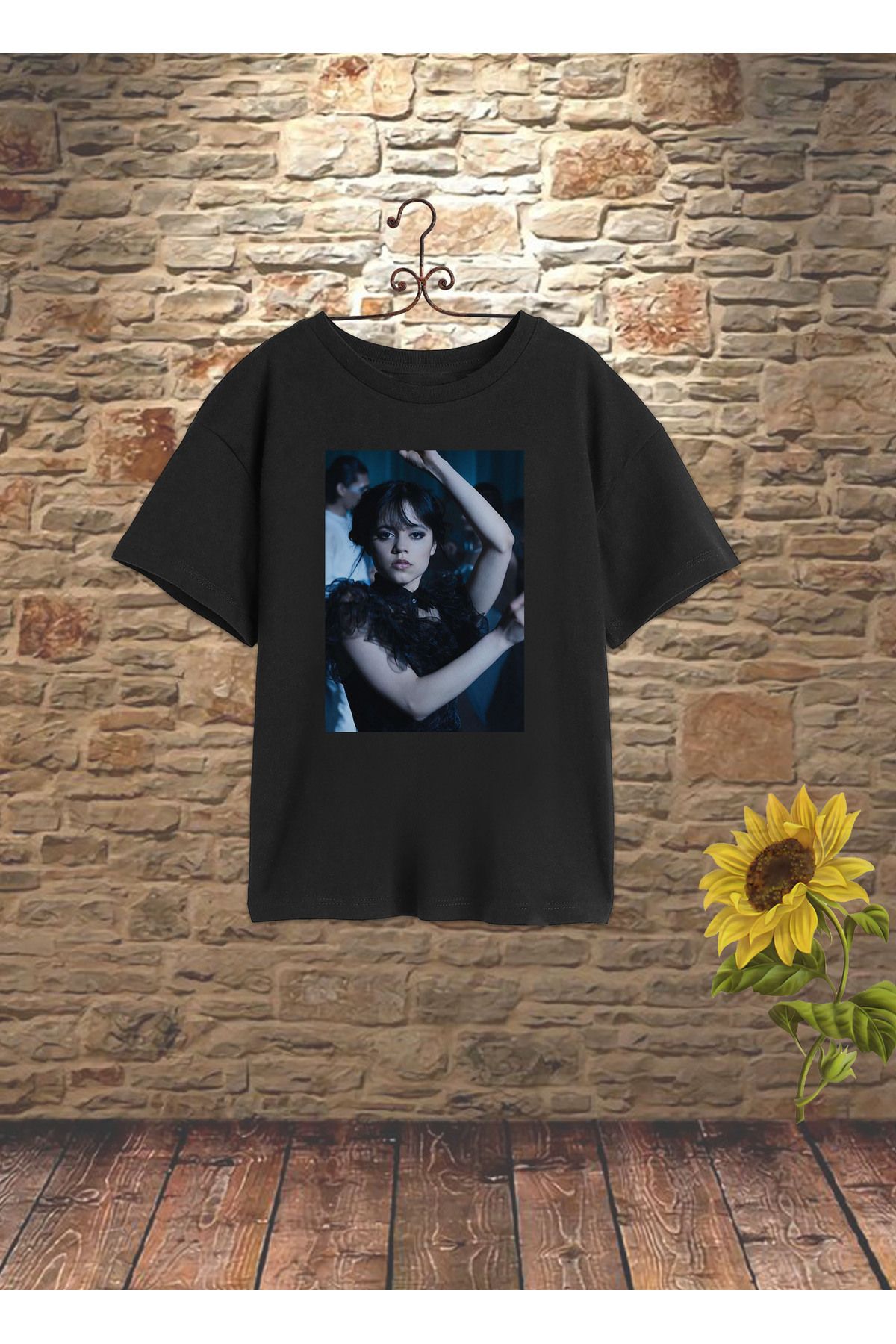 SİRU Wednesday Dizisi Sevilen Karakteri Wednesday Addams Baskılı Özel Tasarım Baskılı Çocuk Tshirt