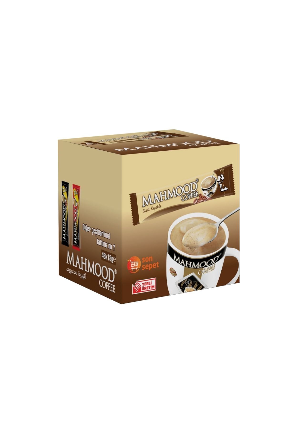Mahmood Coffee 3ü1 Arada Sütlü Köpüklü Hazır Kahve 48 Adet X 18 gram
