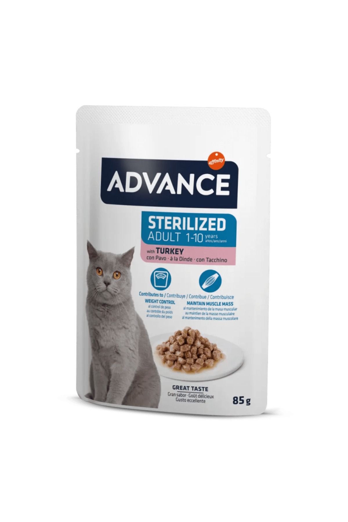Advance Cat Sterilized Hindili Pouch Kısırlaştırılmış Kedi Yaş Maması 85 gr
