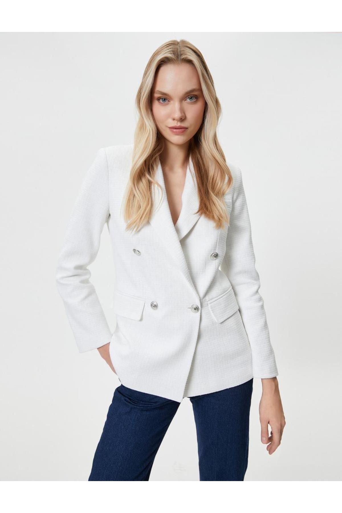 Koton Kadın Beyaz Ceket - 4sak50001ew
