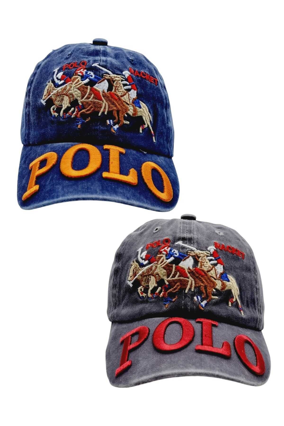 Tezzgelsin Çocuk 8-16 Yaş Arkadan Ayarlanabilir Polo Nakışlı Pamuklu Şapka 2'li Set