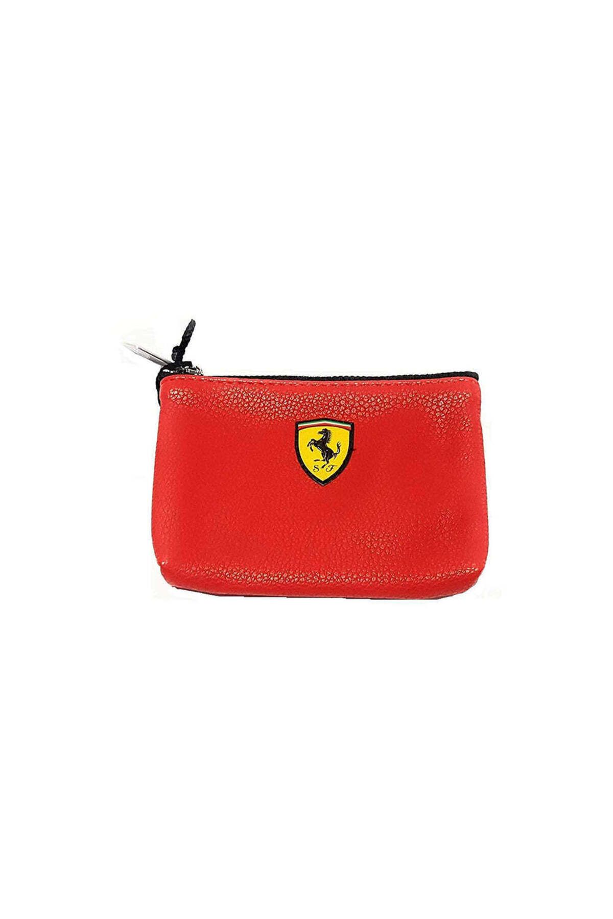 Ferrari Deri Bozuk Para Cüzdanı Scuderia Kırmızı