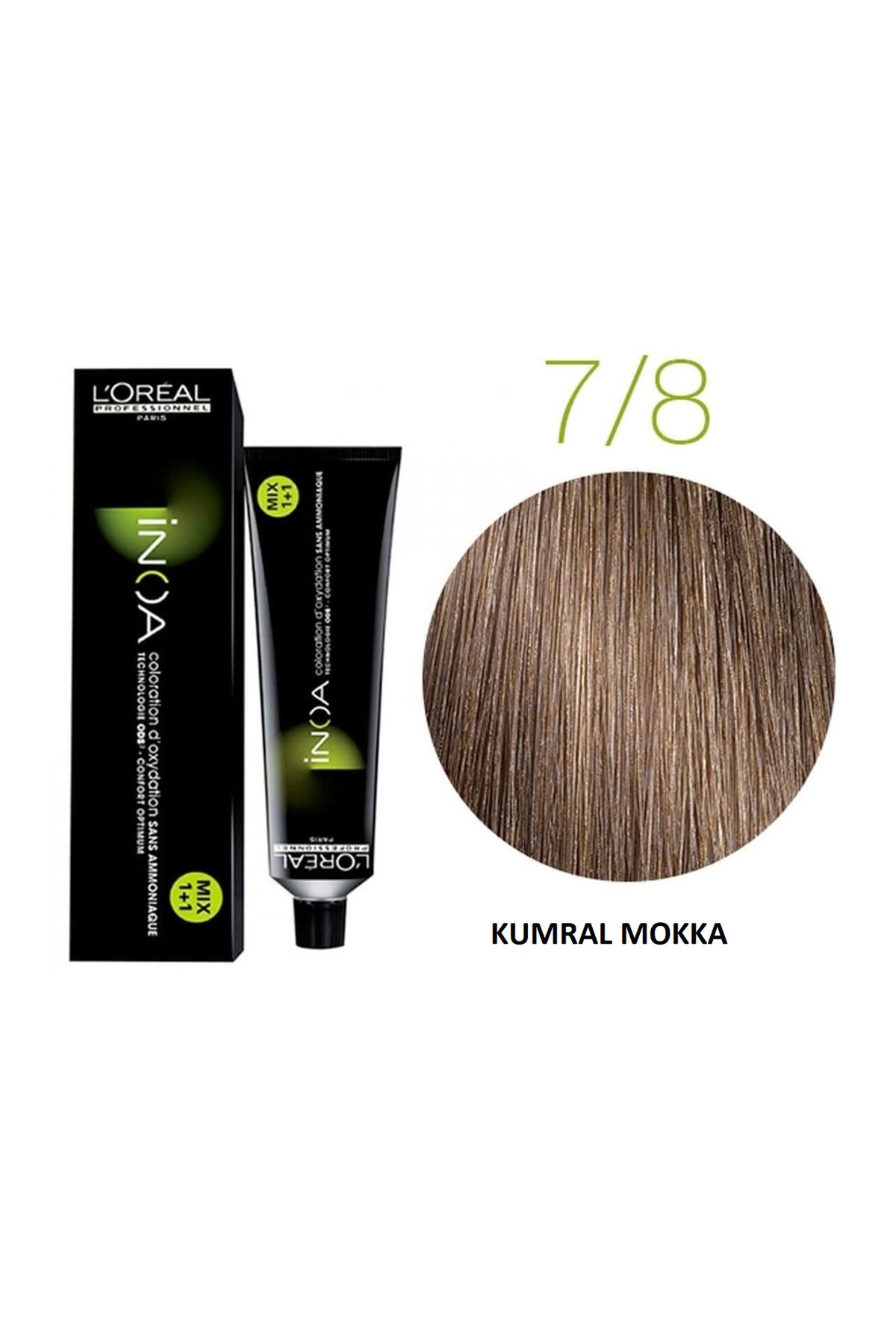 L'oreal Professionnel Inoa 7,8 Brown Mocca Ammonia Free Oil Based Permament Hair Color Cream 60ml Keyk.*