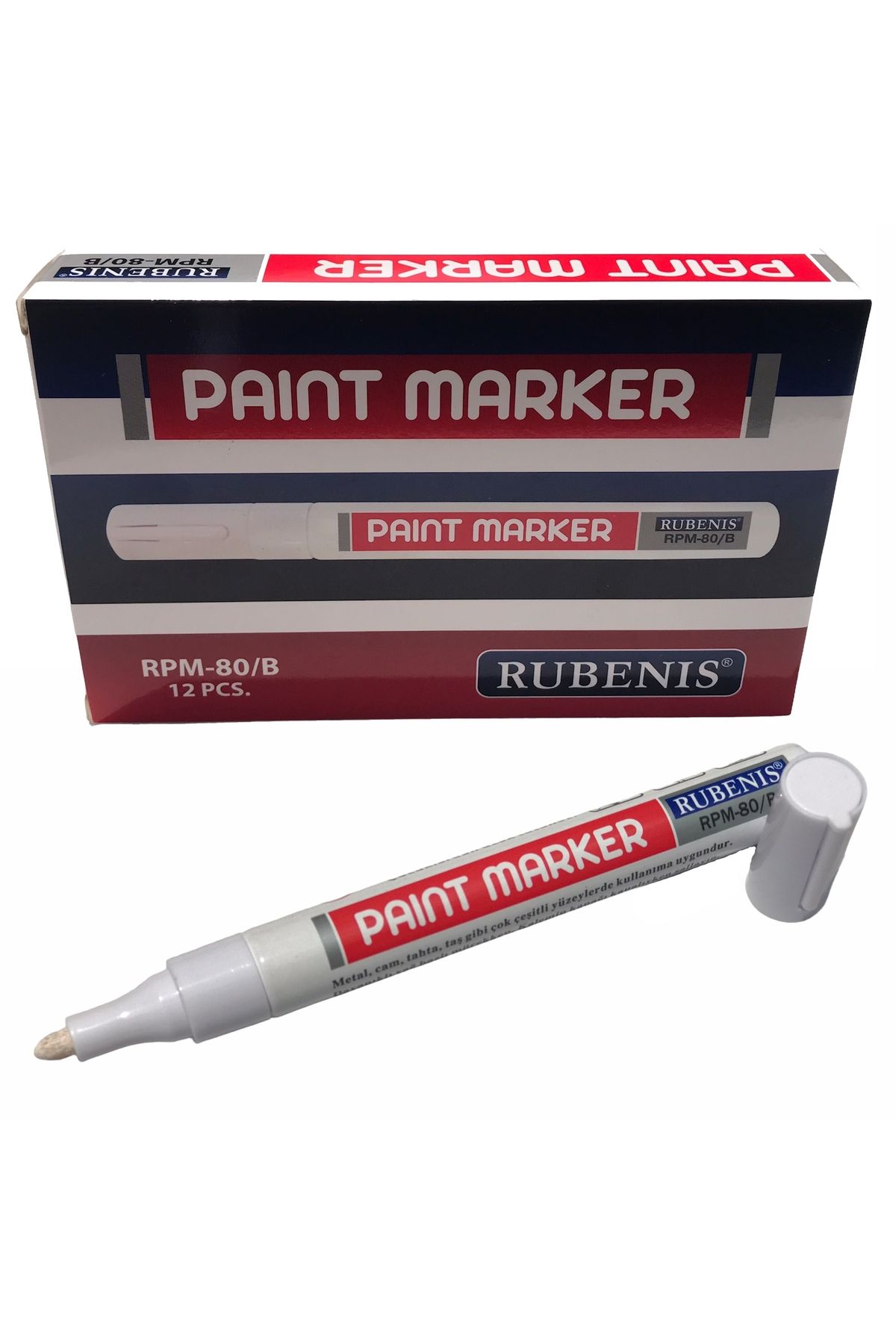 Rubenis Paint Marker Kalem Beyaz Renk Rpm 80/b (ADET)