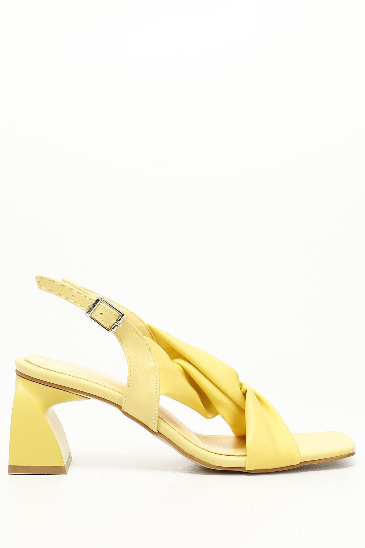 GÖNDERİ(R) Sarı Gön Kalın Topuklu Çapraz Bantlı Kadın Sandalet 35535