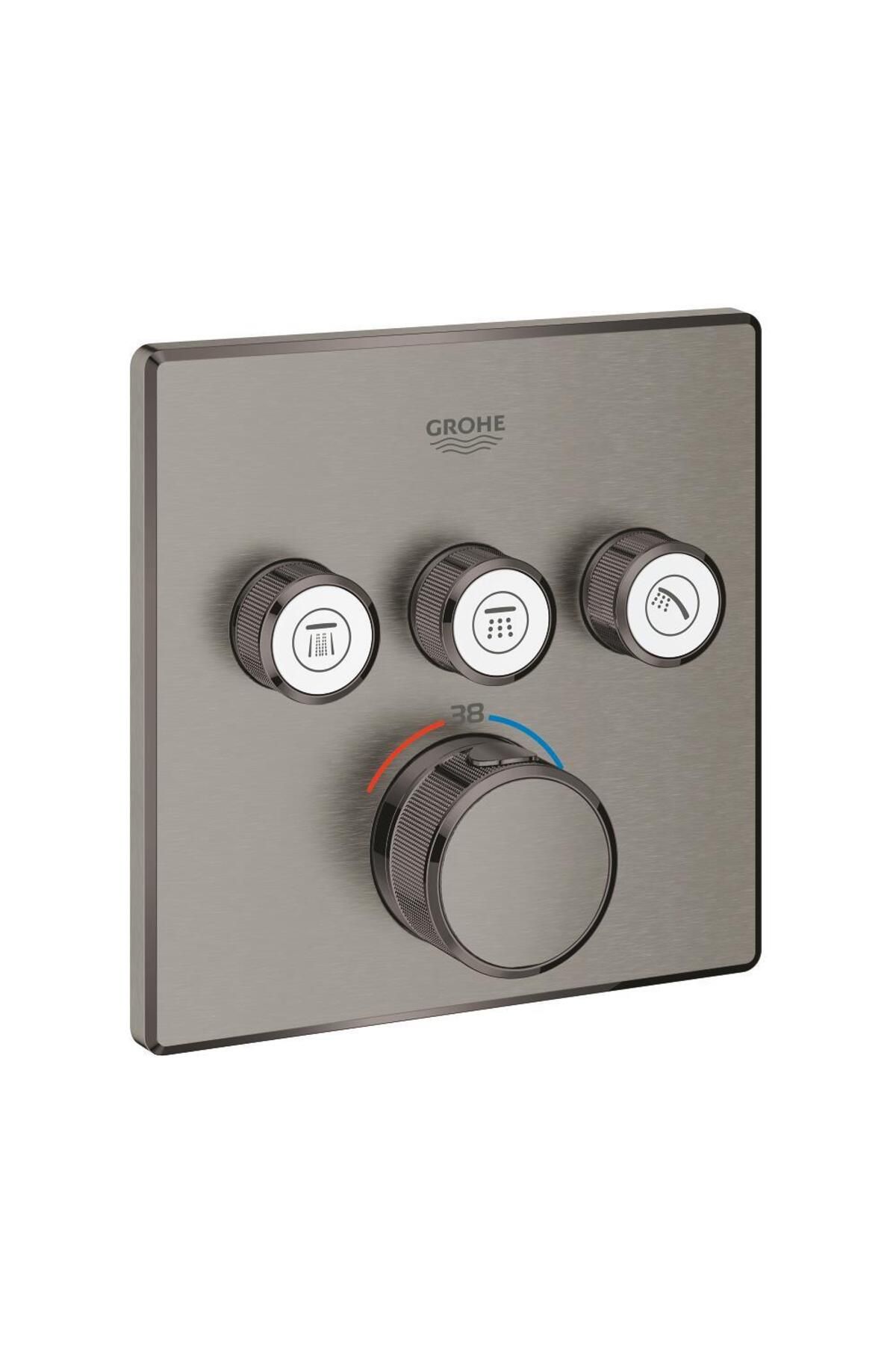 Grohe Smartcontrol Ankastre Termostatik 3 Çıkışlı Banyo Bataryası Brushed Hard Graphite - 29126al0