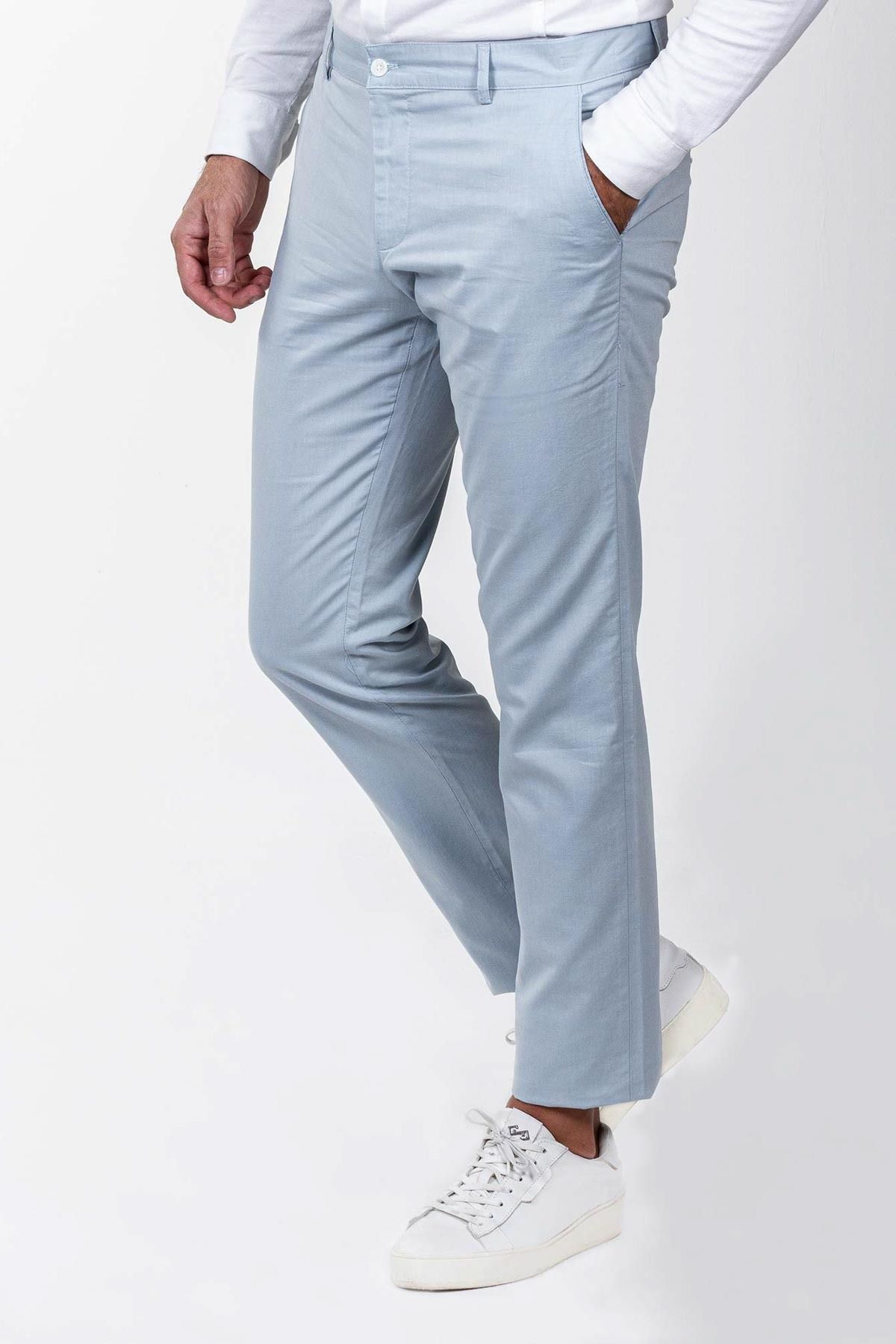 Mcr Arnürlü Mavi Renk Super Slim Fit Erkek Pantolon