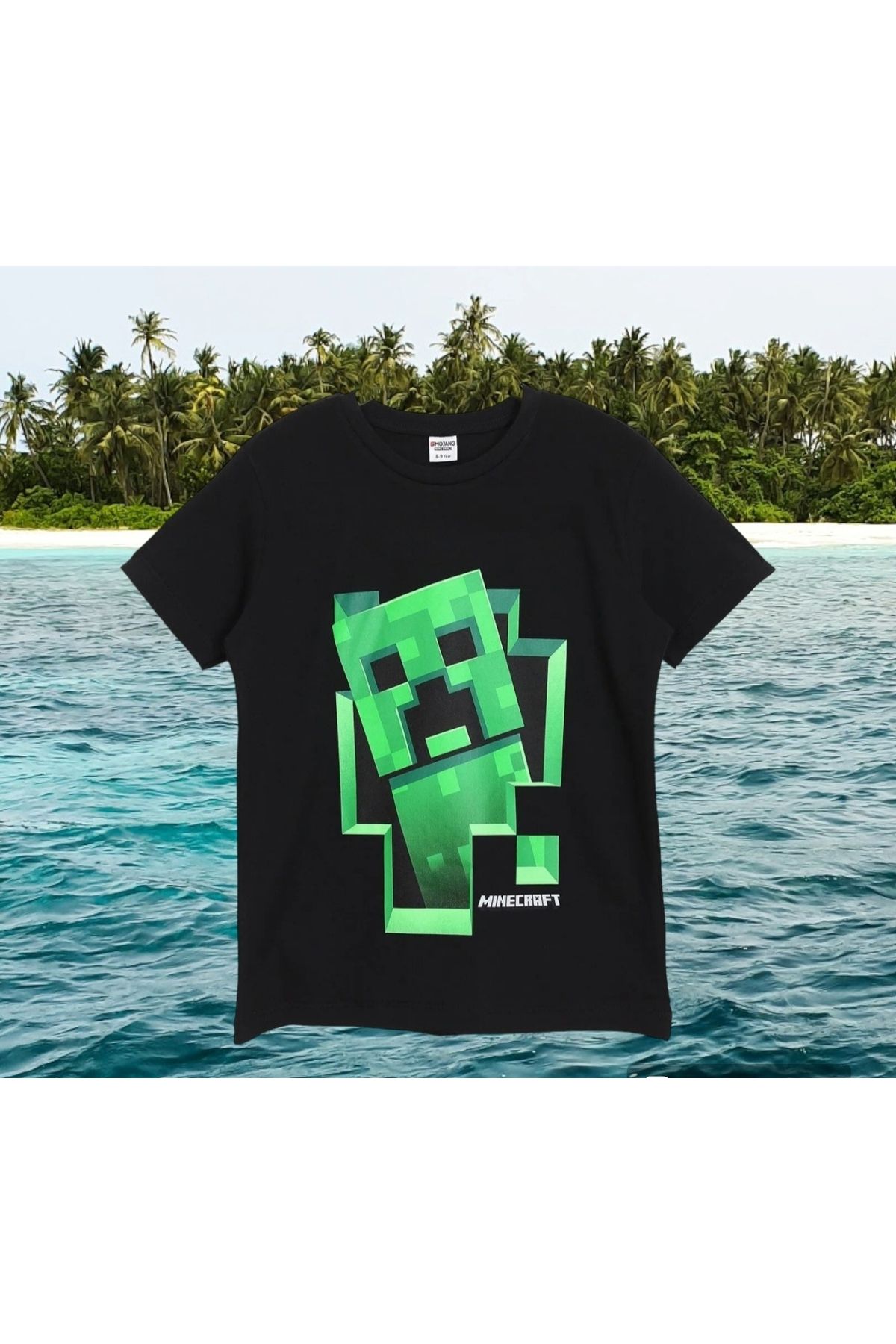 Minecraft Erkek Çocuk 3d Creeper Baskılı Tişört